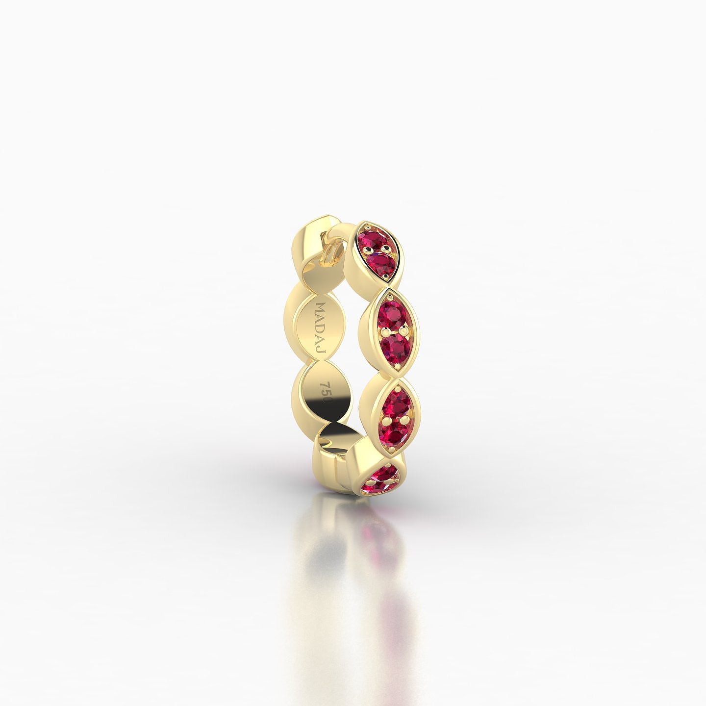 Hathor | 18k Yellow Gold 8 mm Ruby Hoop Piercing