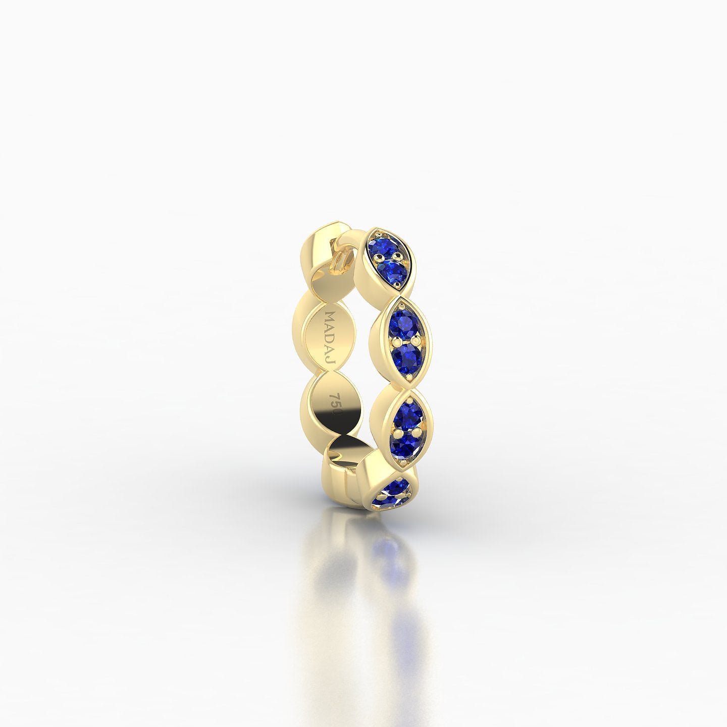 Hathor | 18k Yellow Gold 8 mm Sapphire Hoop Piercing