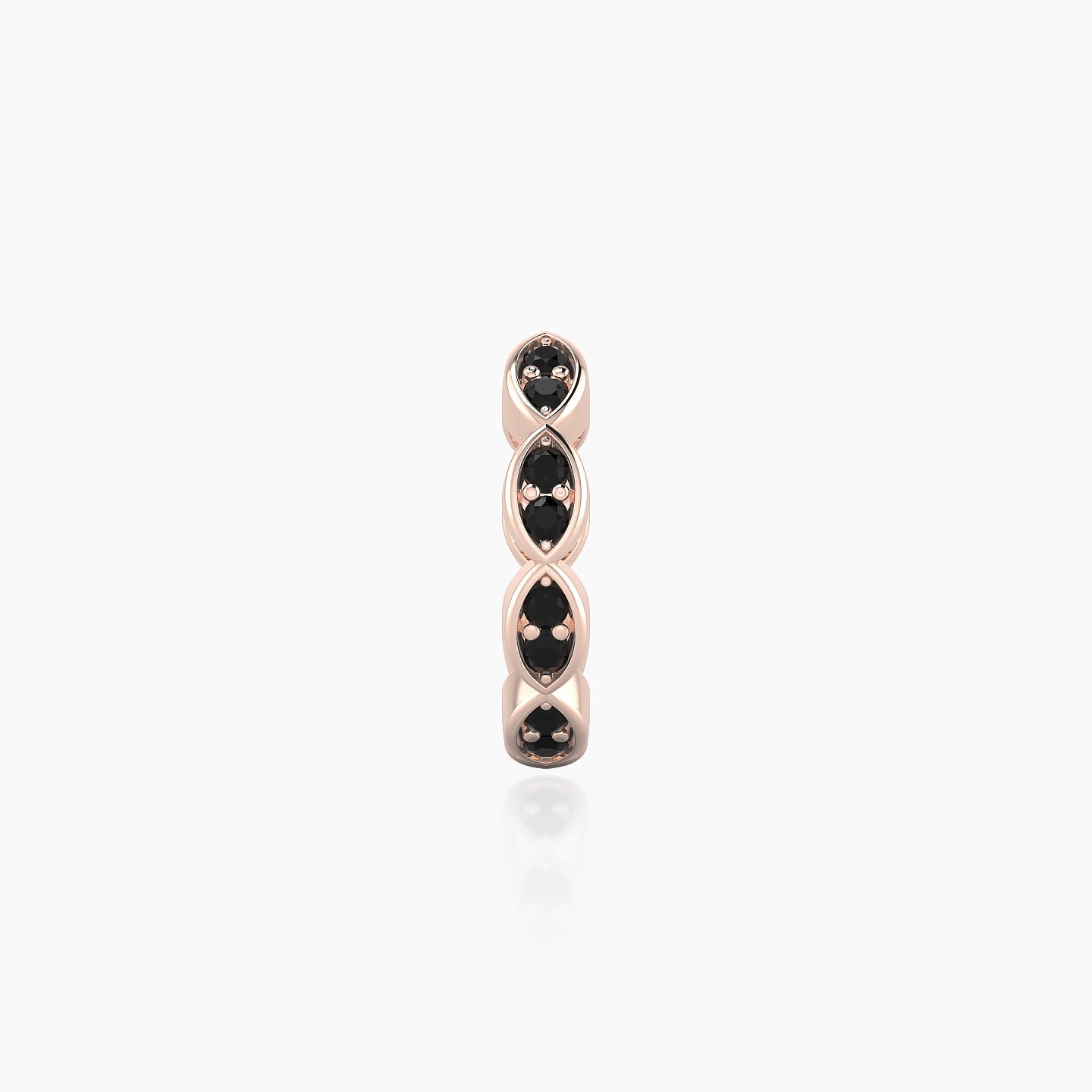 Hathor | 18k Rose Gold 8 mm Black Diamond Hoop Piercing