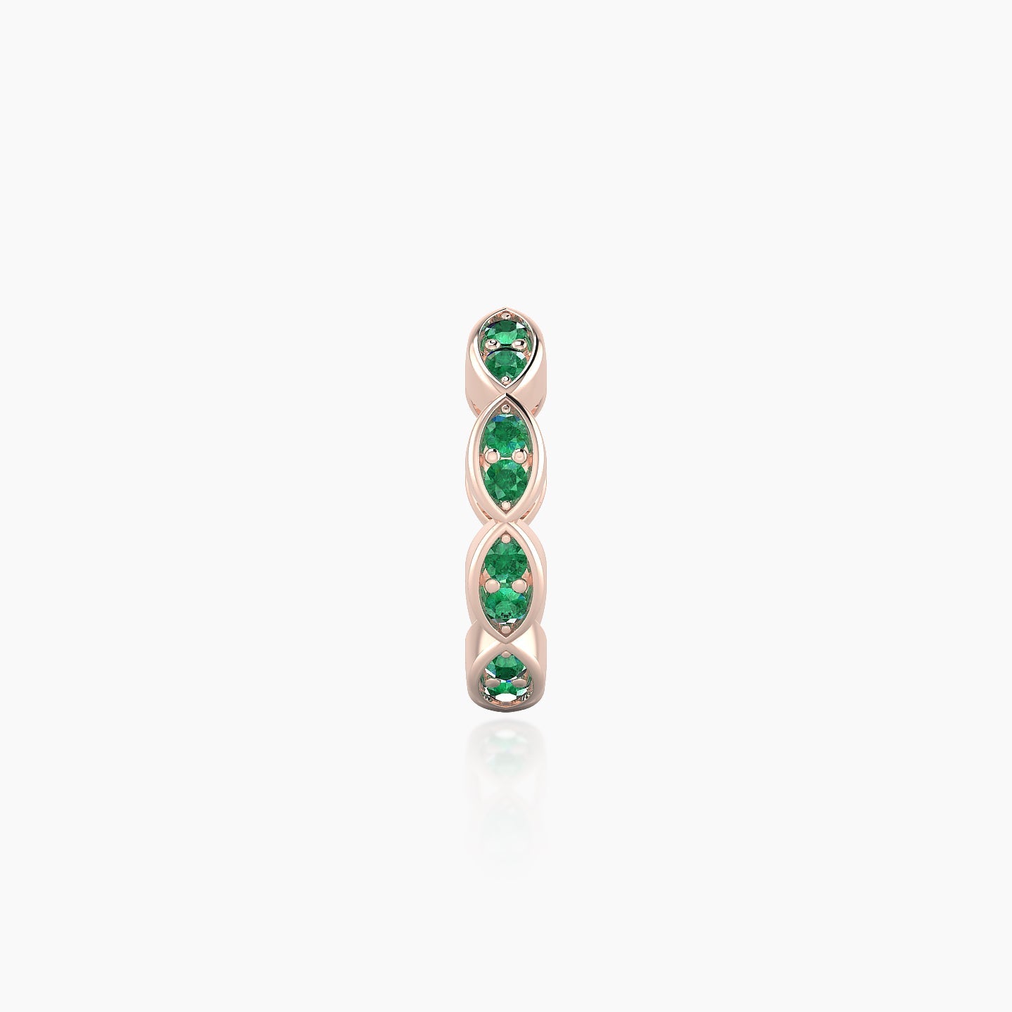 Hathor | 18k Rose Gold 8 mm Emerald Hoop Piercing