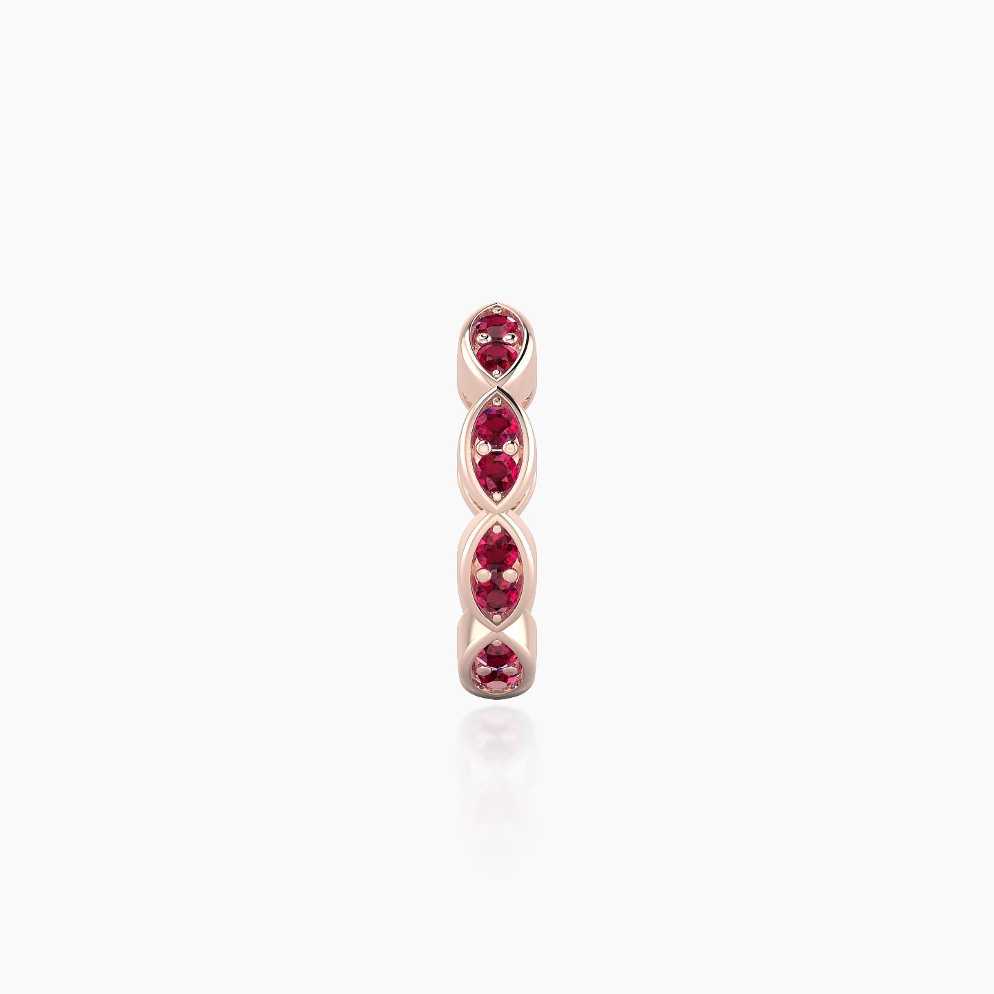 Hathor | 18k Rose Gold 8 mm Ruby Hoop Piercing