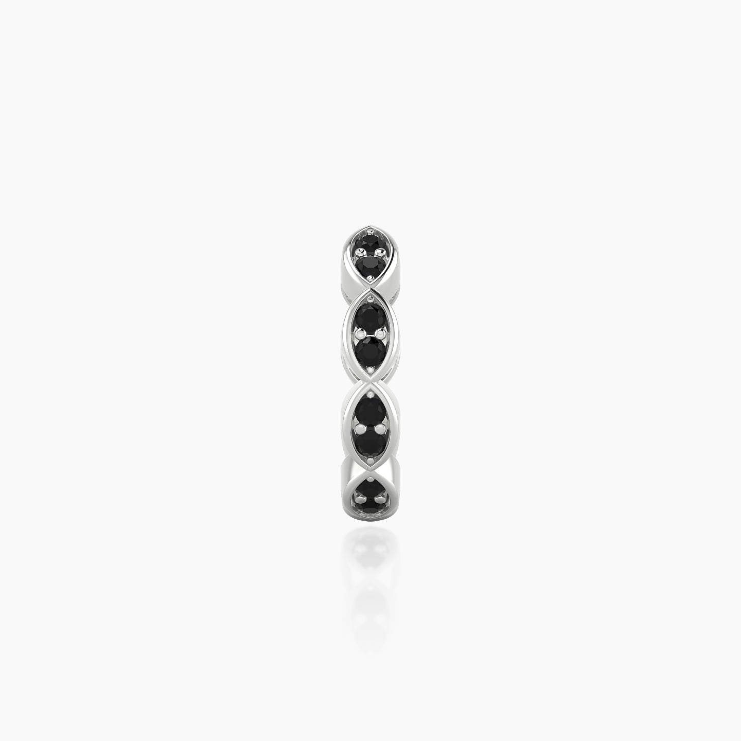 Hathor | 18k White Gold 8 mm Black Diamond Hoop Piercing