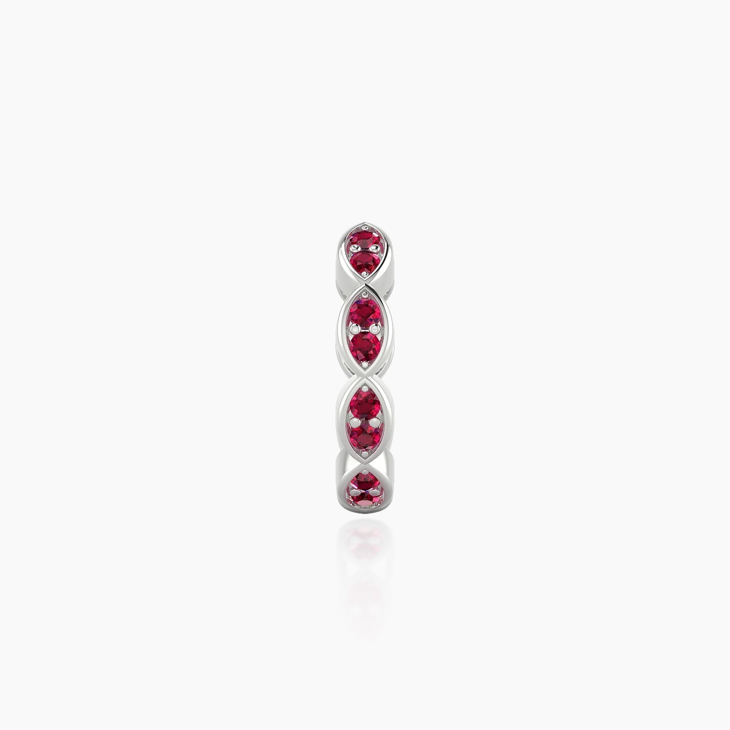 Hathor | 18k White Gold 8 mm Ruby Hoop Piercing