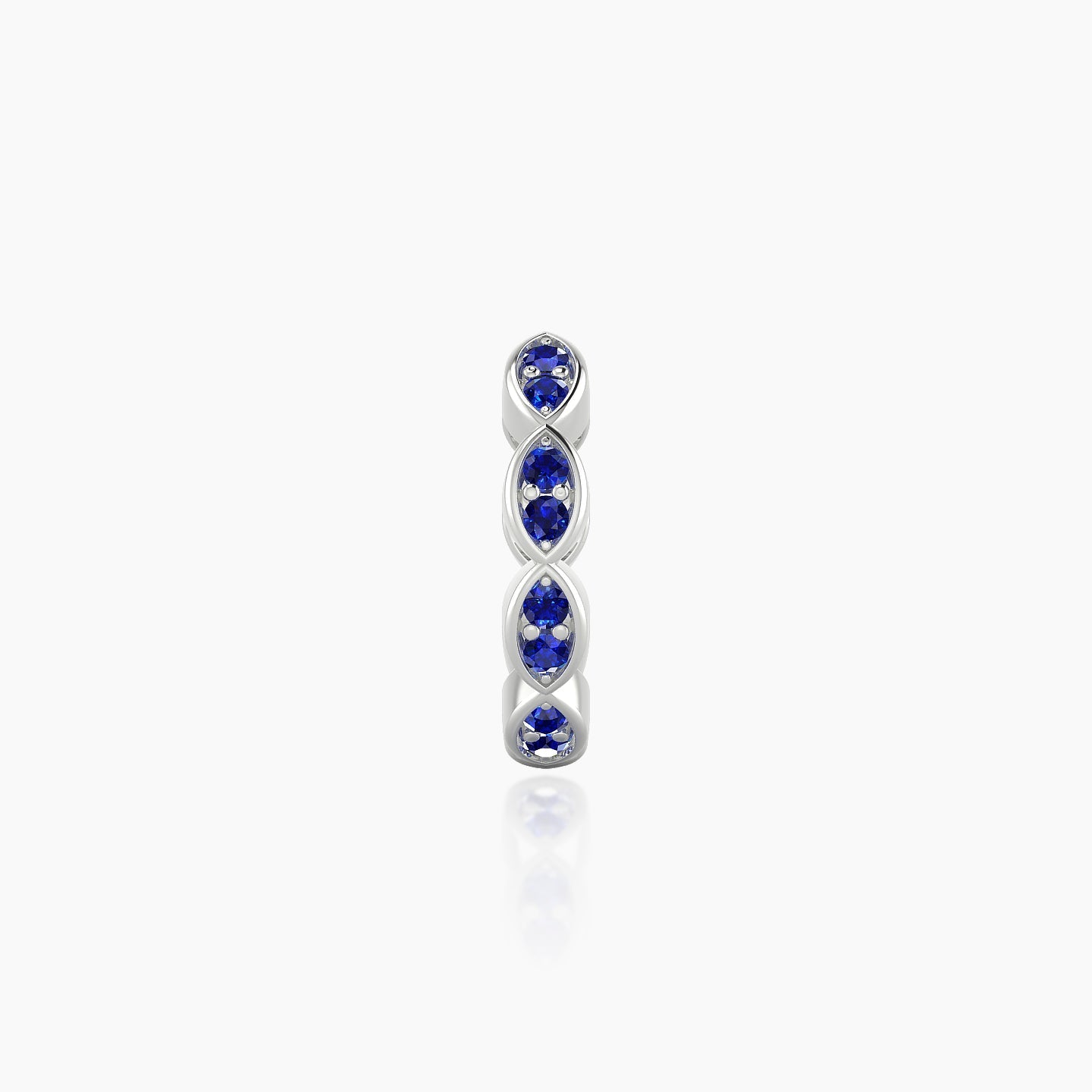 Hathor | 18k White Gold 8 mm Sapphire Hoop Piercing