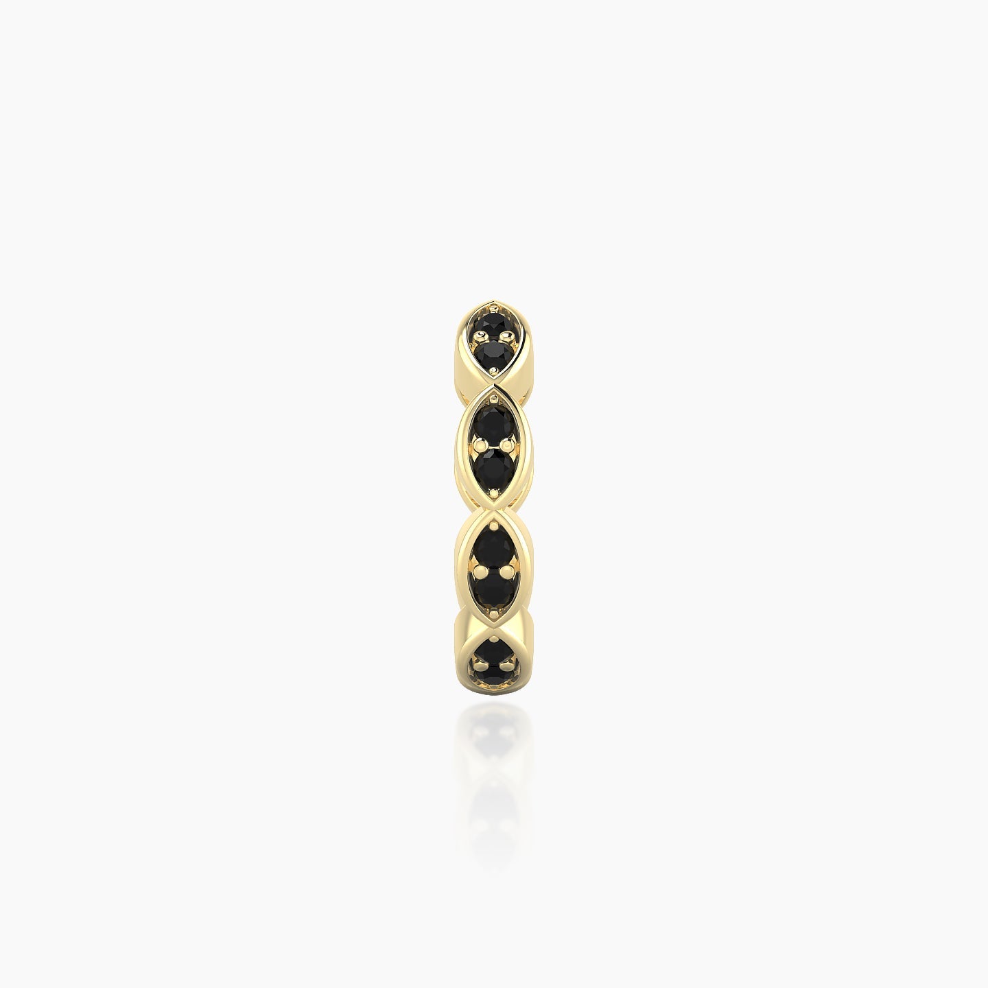 Hathor | 18k Yellow Gold 8 mm Black Diamond Hoop Piercing