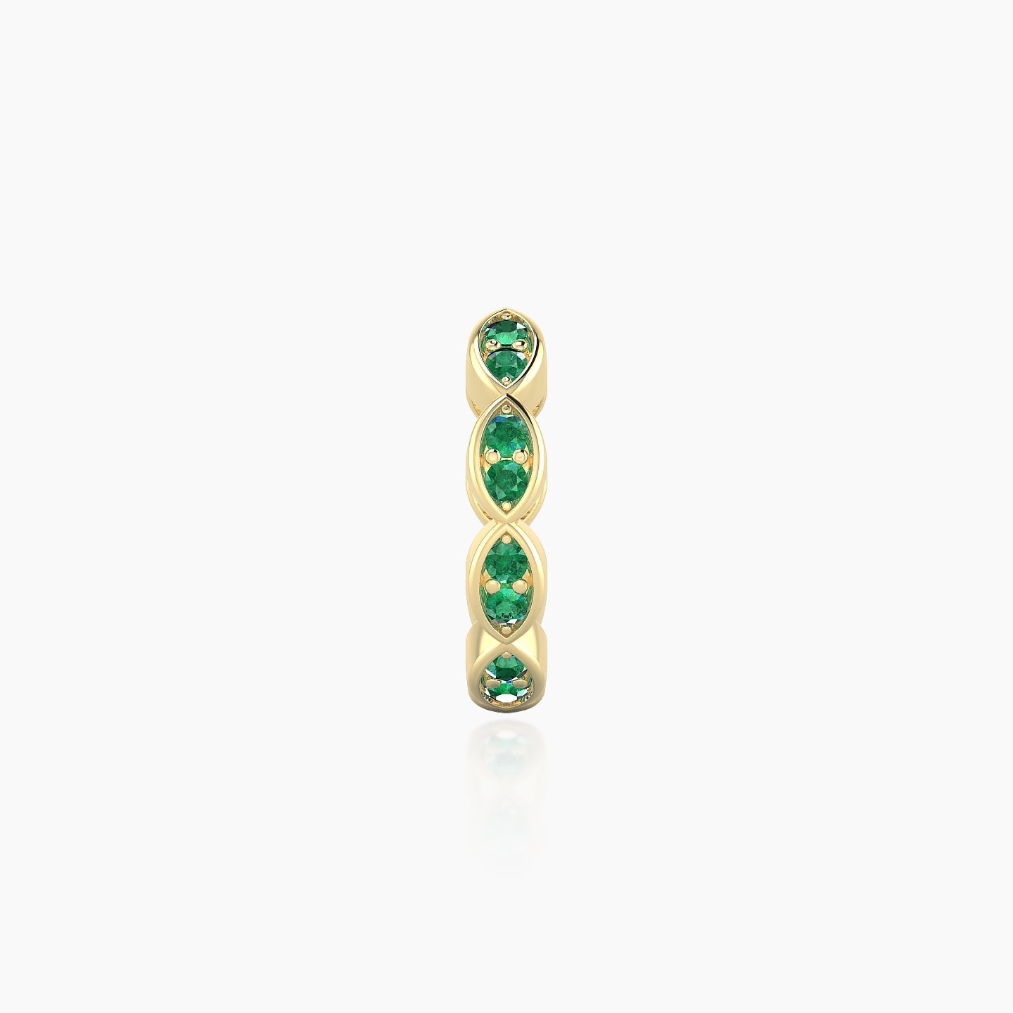 Hathor | 18k Yellow Gold 8 mm Emerald Hoop Piercing