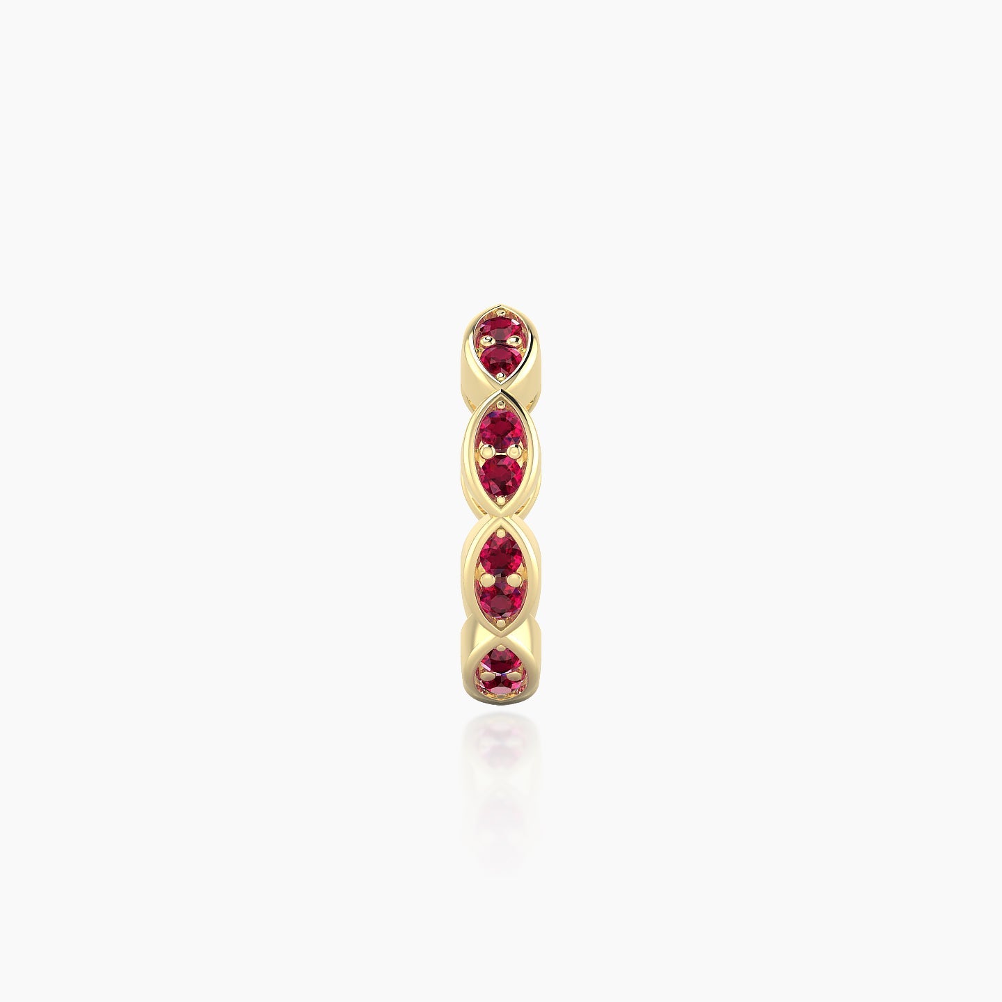 Hathor | 18k Yellow Gold 8 mm Ruby Hoop Piercing