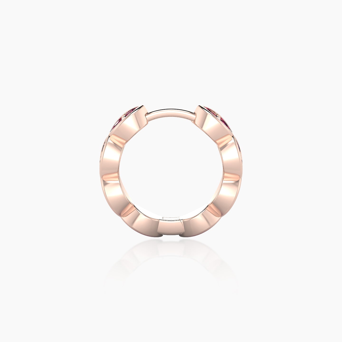 Hathor | 18k Rose Gold 8 mm Ruby Hoop Piercing