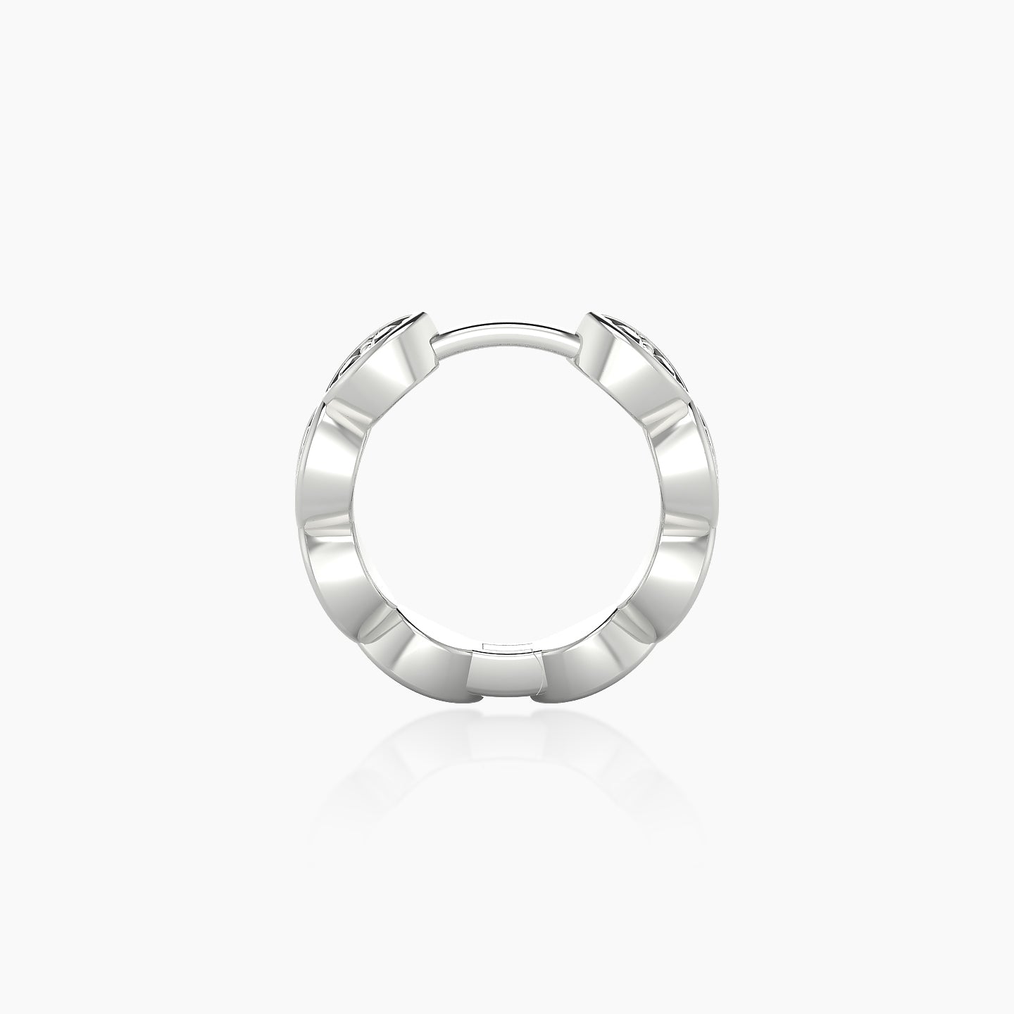 Hathor | 18k White Gold 8 mm Black Diamond Hoop Piercing