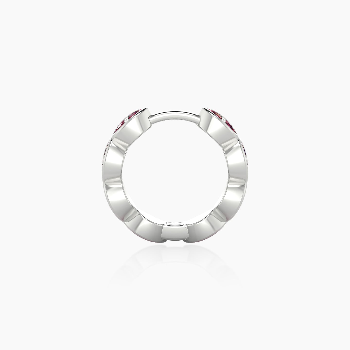 Hathor | 18k White Gold 8 mm Ruby Hoop Piercing