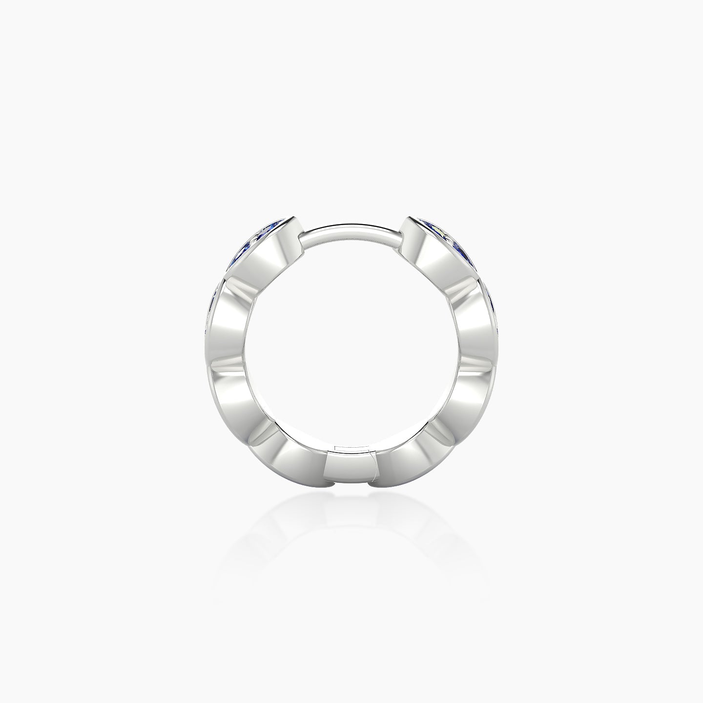 Hathor | 18k White Gold 8 mm Sapphire Hoop Piercing