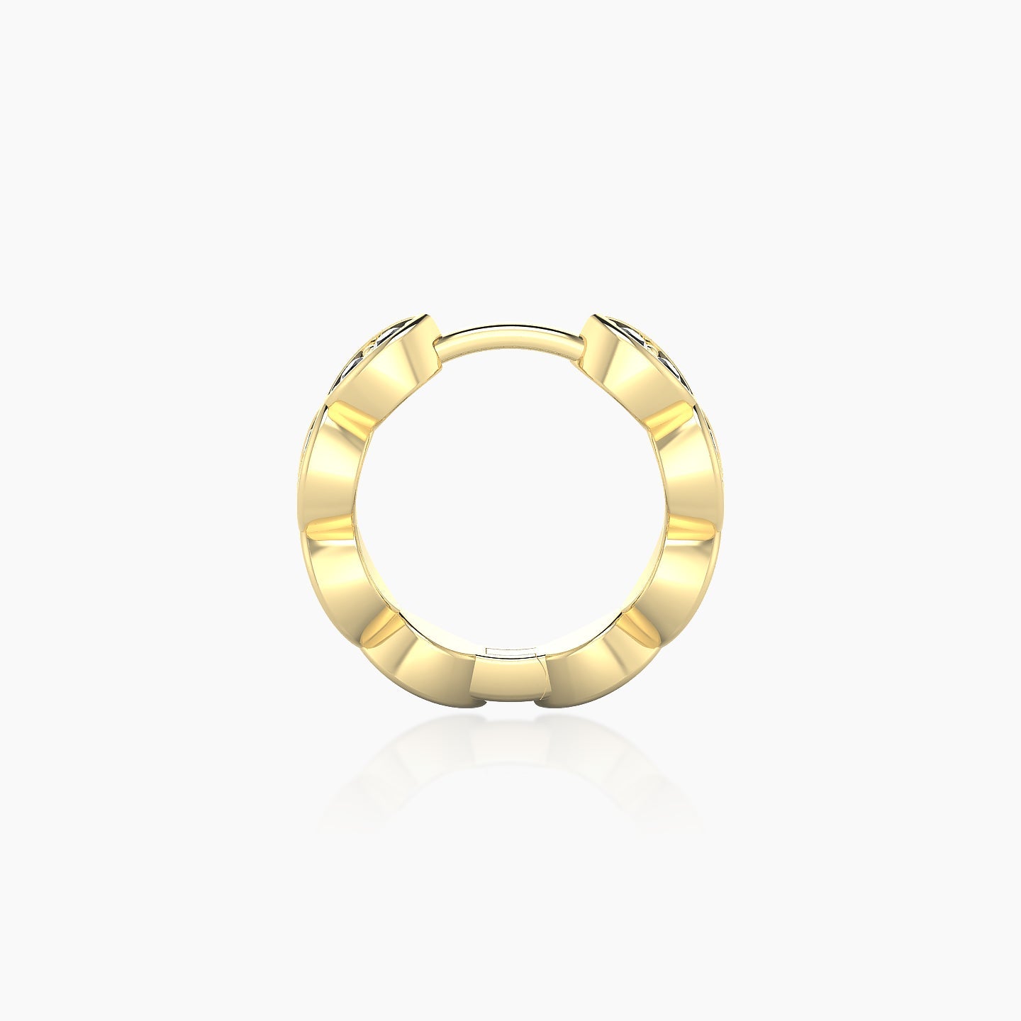 Hathor | 18k Yellow Gold 8 mm Black Diamond Hoop Piercing