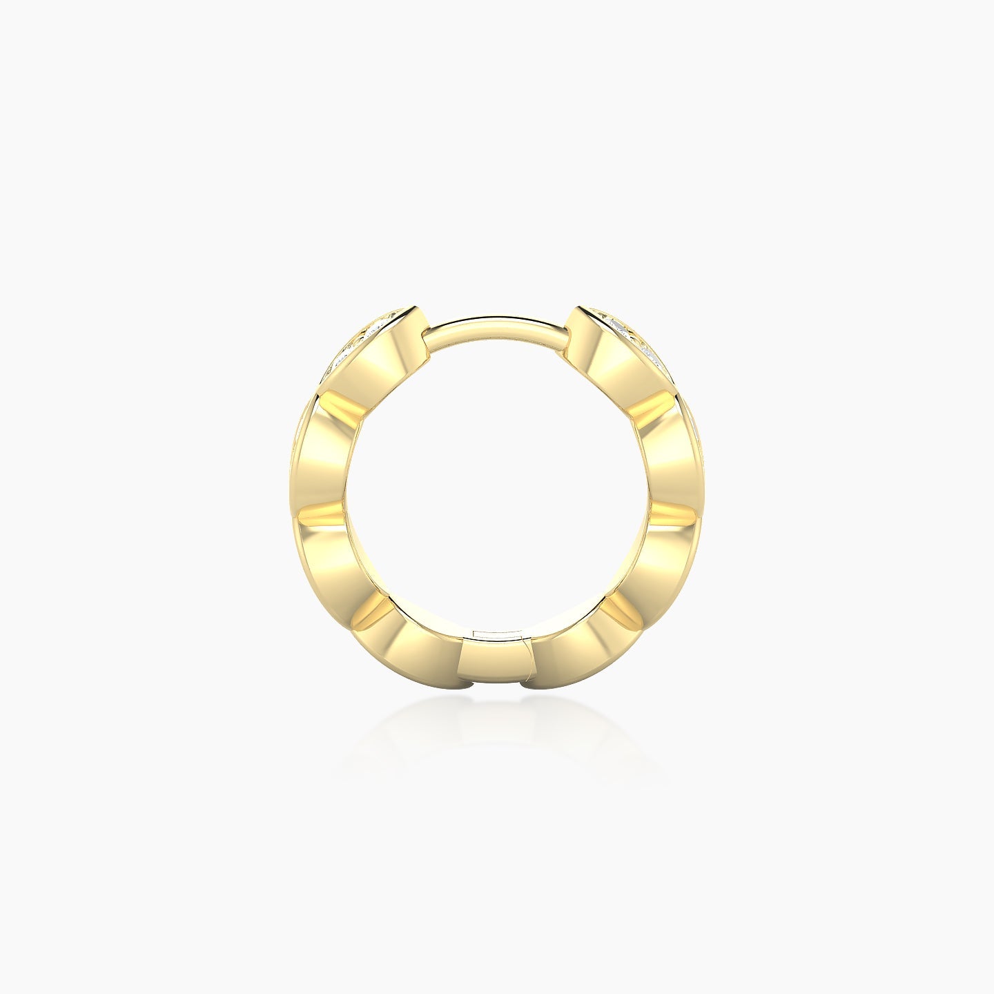 Hathor | 18k Yellow Gold 8 mm Diamond Hoop Piercing
