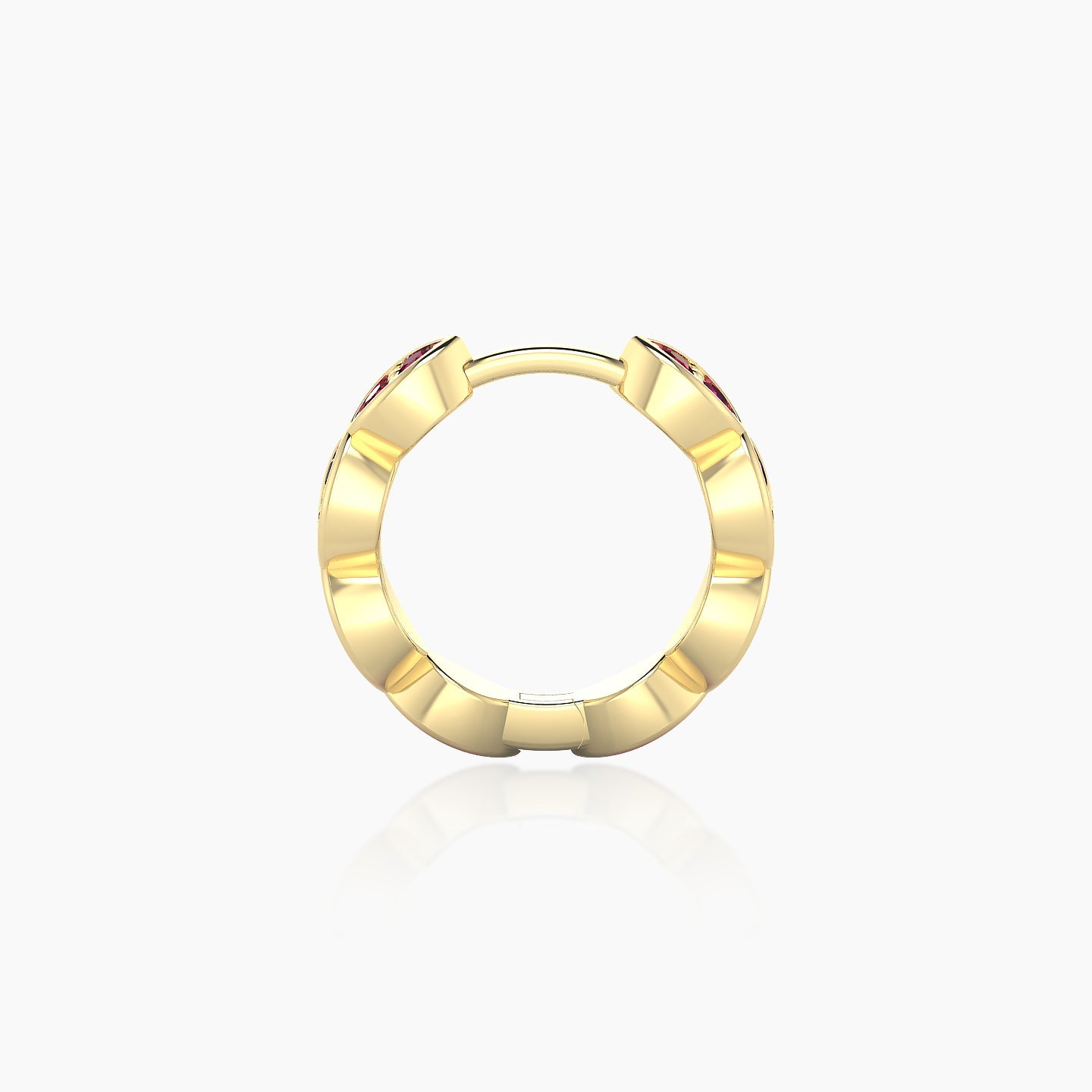 Hathor | 18k Yellow Gold 8 mm Ruby Hoop Piercing