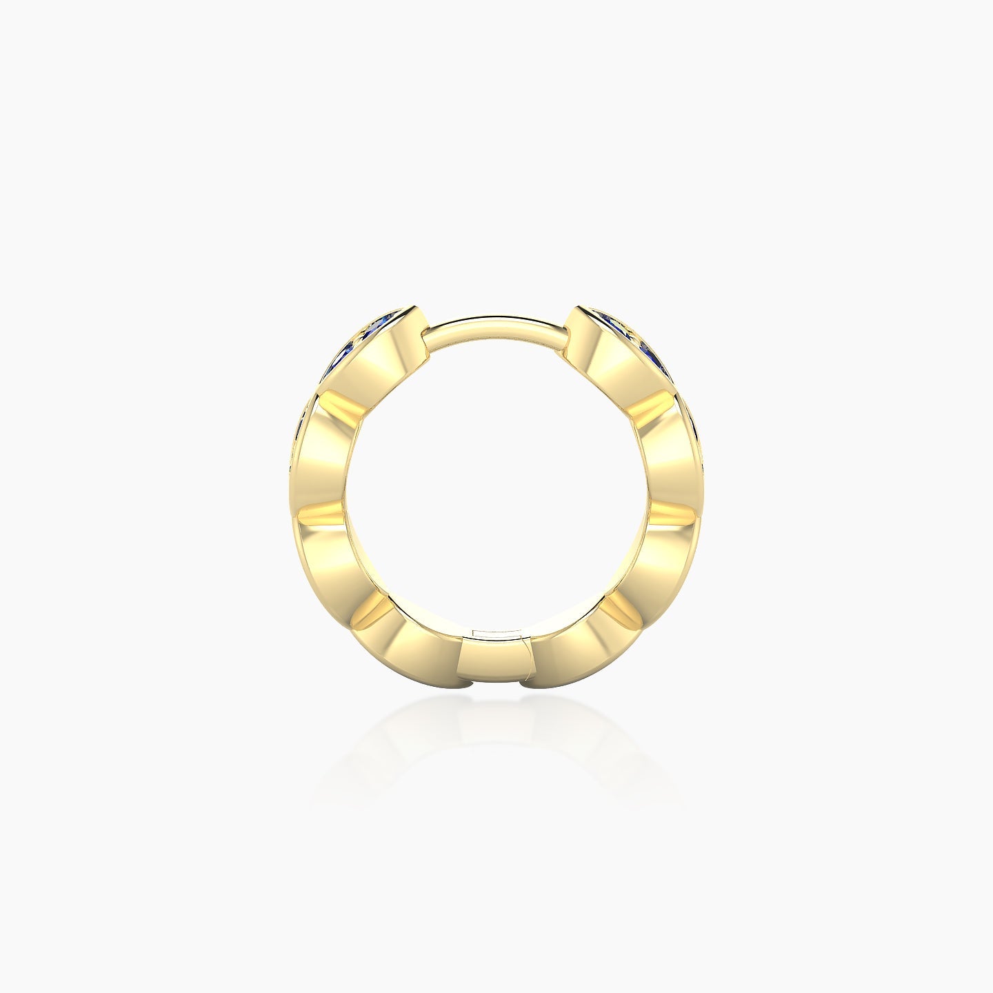 Hathor | 18k Yellow Gold 8 mm Sapphire Hoop Piercing