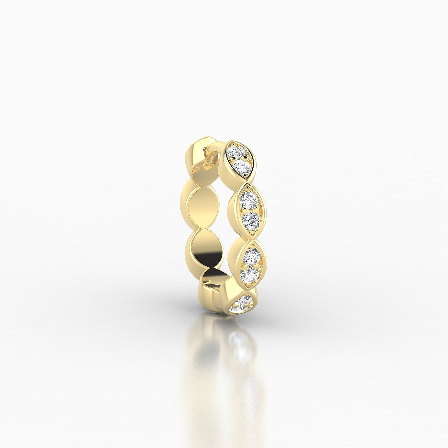 Hathor | 18k Yellow Gold 8 mm Diamond Nose Ring Piercing