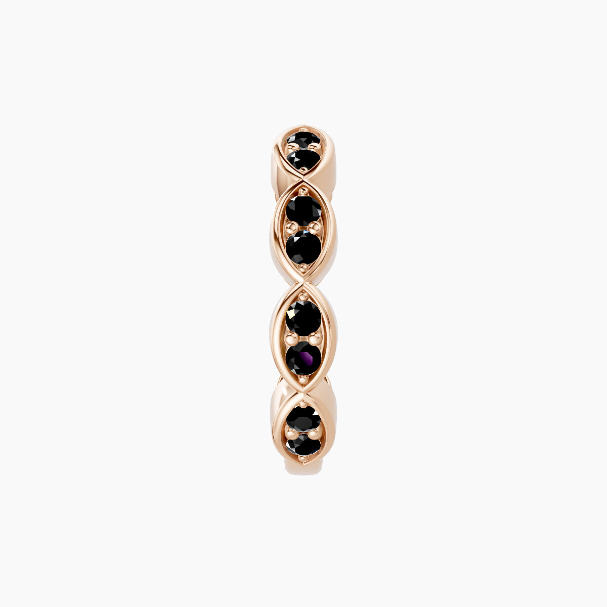 Hathor | 18k Rose Gold 9.5 mm Black Diamond Hoop Piercing