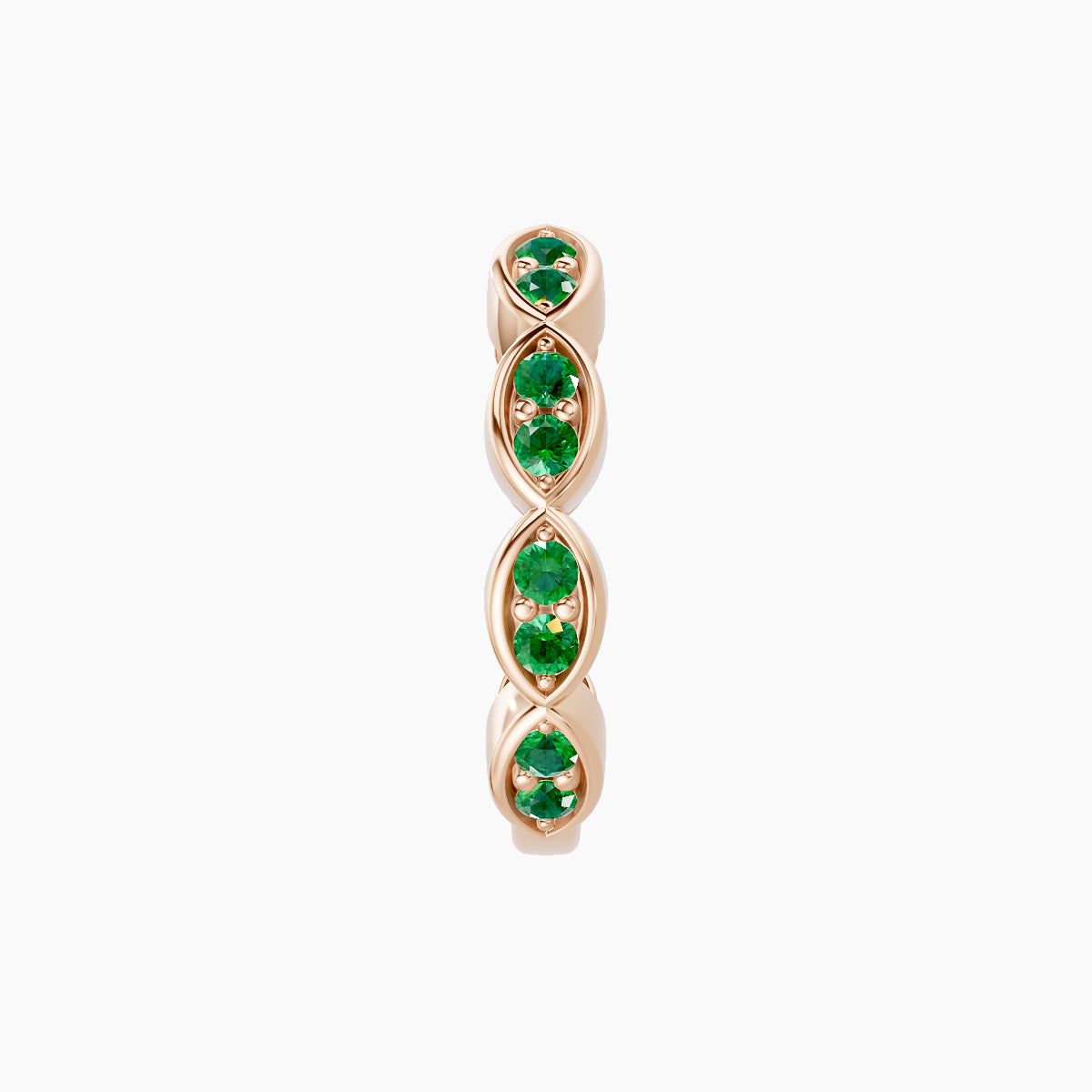 Hathor | 18k Rose Gold 9.5 mm Emerald Hoop Piercing