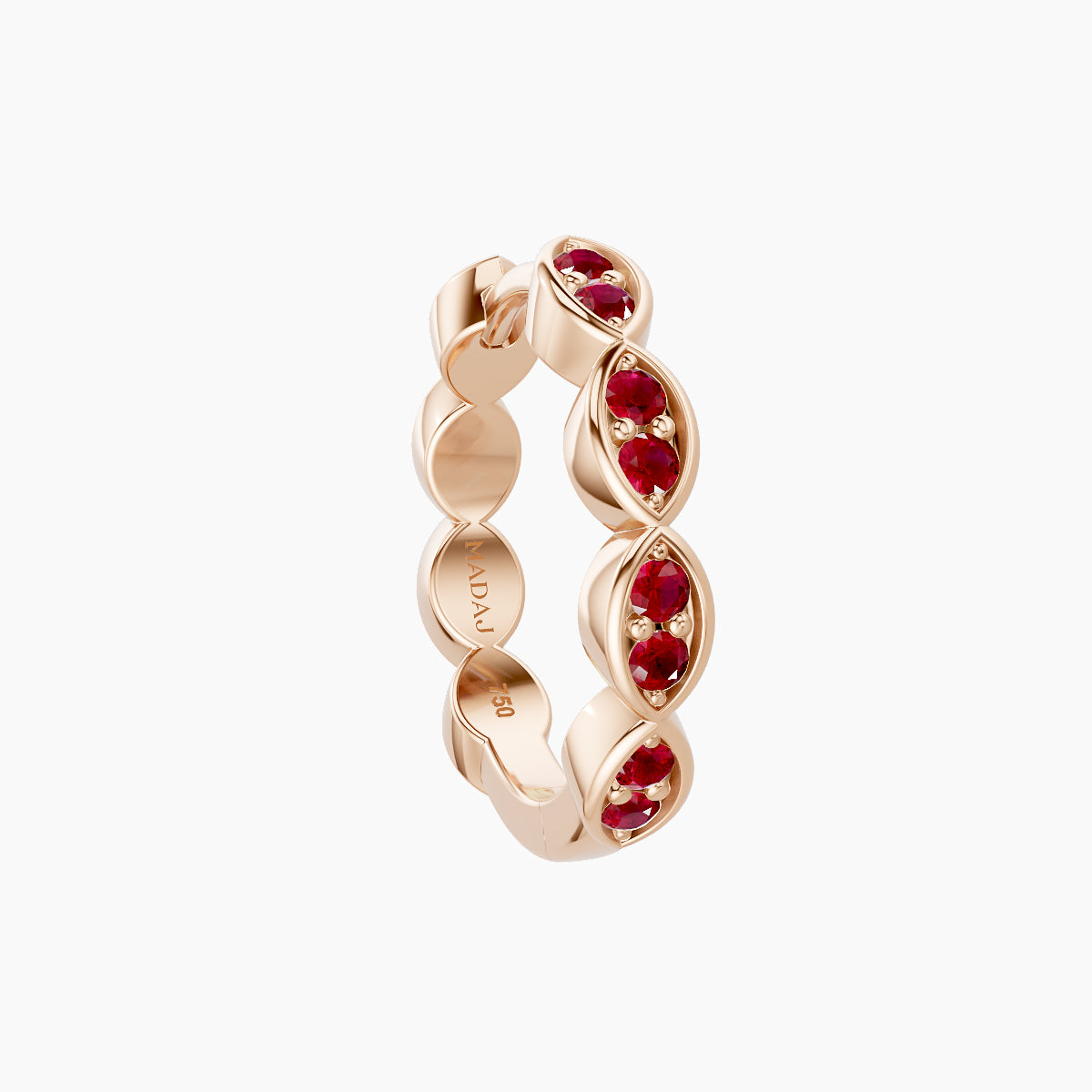 Hathor | 18k Rose Gold 9.5 mm Ruby Hoop Piercing