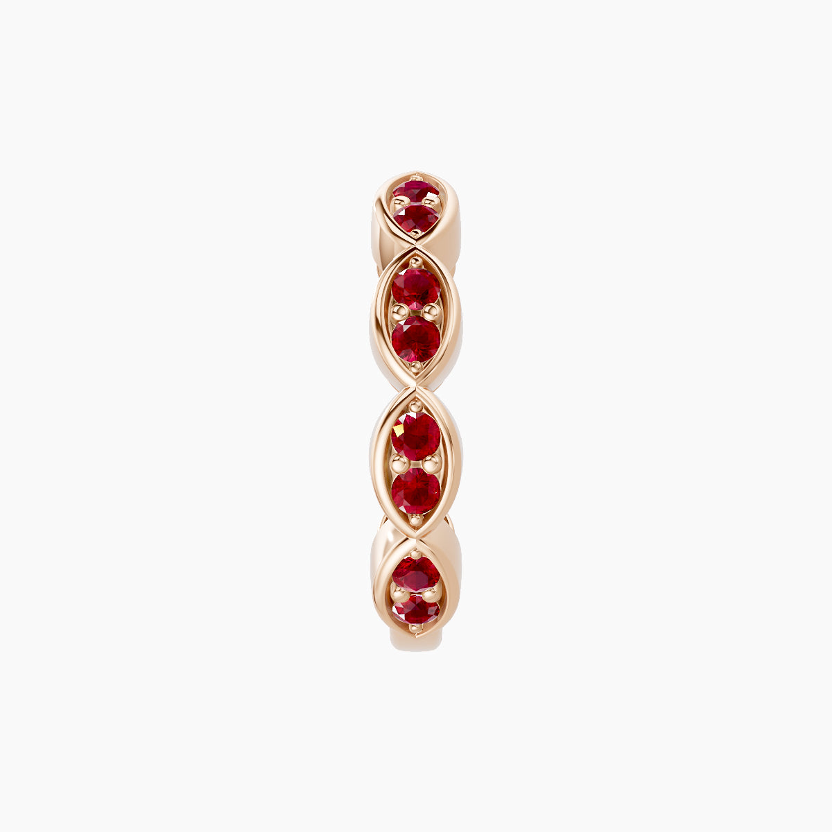 Hathor | 18k Rose Gold 9.5 mm Ruby Hoop Piercing