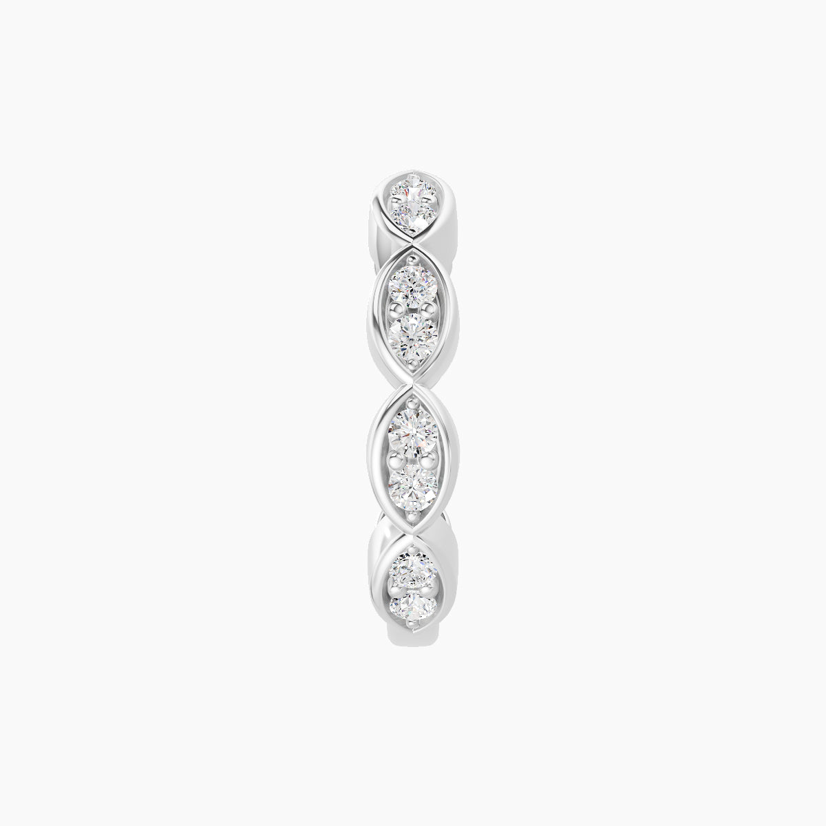 Hathor | 18k White Gold 9.5 mm Diamond Hoop Piercing
