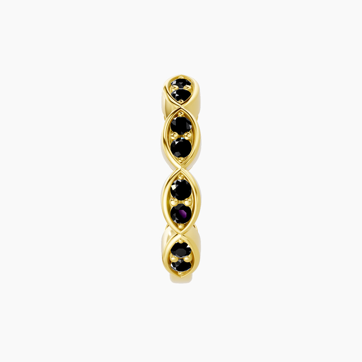 Hathor | 18k Yellow Gold 9.5 mm Black Diamond Hoop Piercing