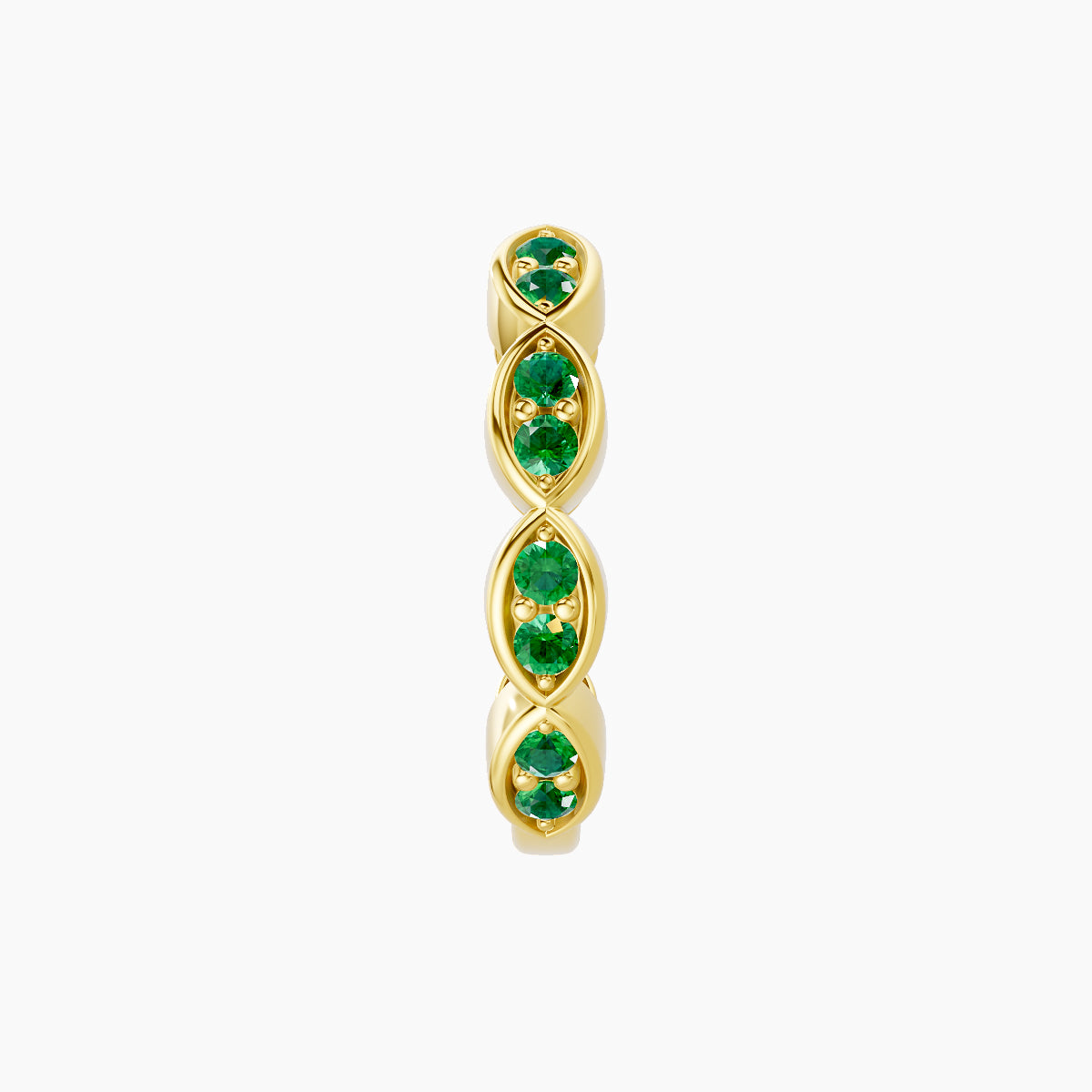 Hathor | 18k Yellow Gold 9.5 mm Emerald Hoop Piercing