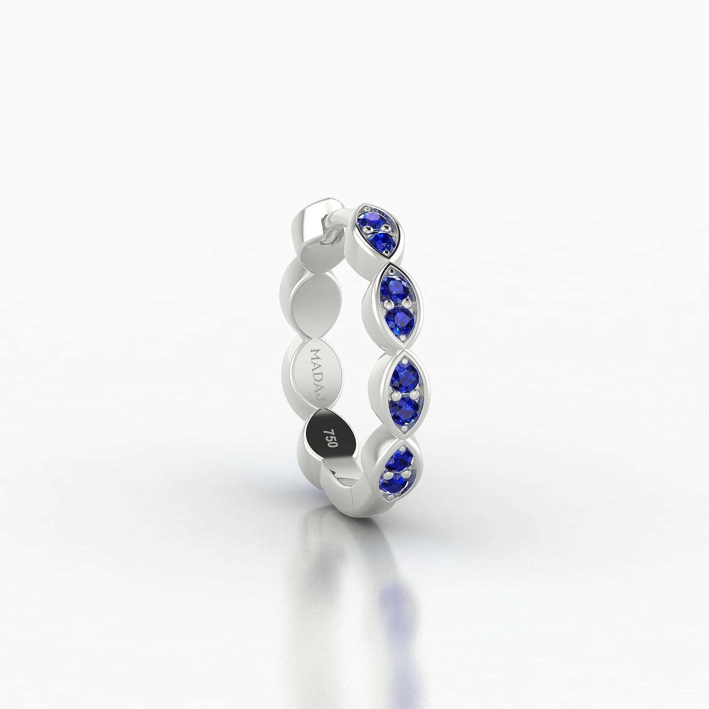 Hathor | 18k White Gold 9.5 mm Sapphire Hoop Piercing