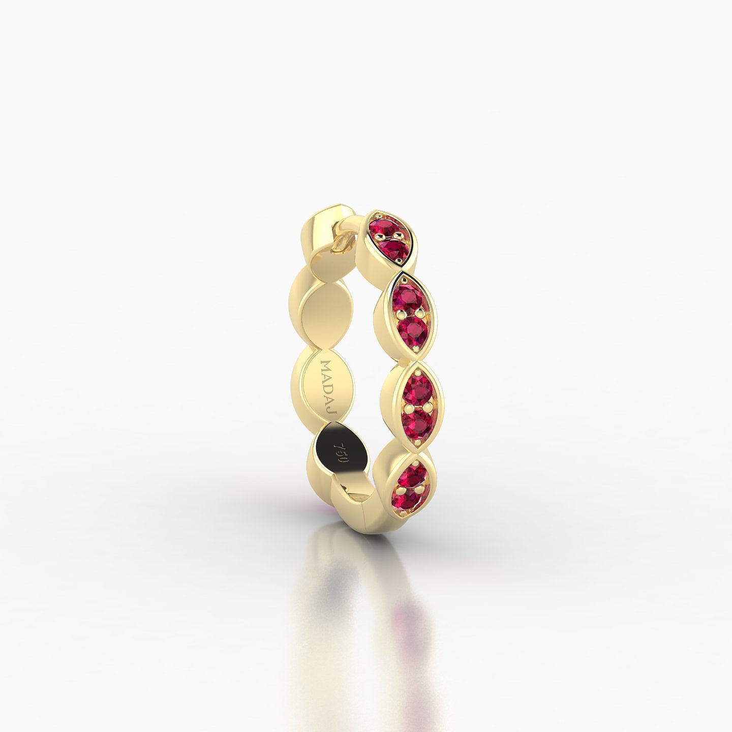 Hathor | 18k Yellow Gold 9.5 mm Ruby Hoop Piercing