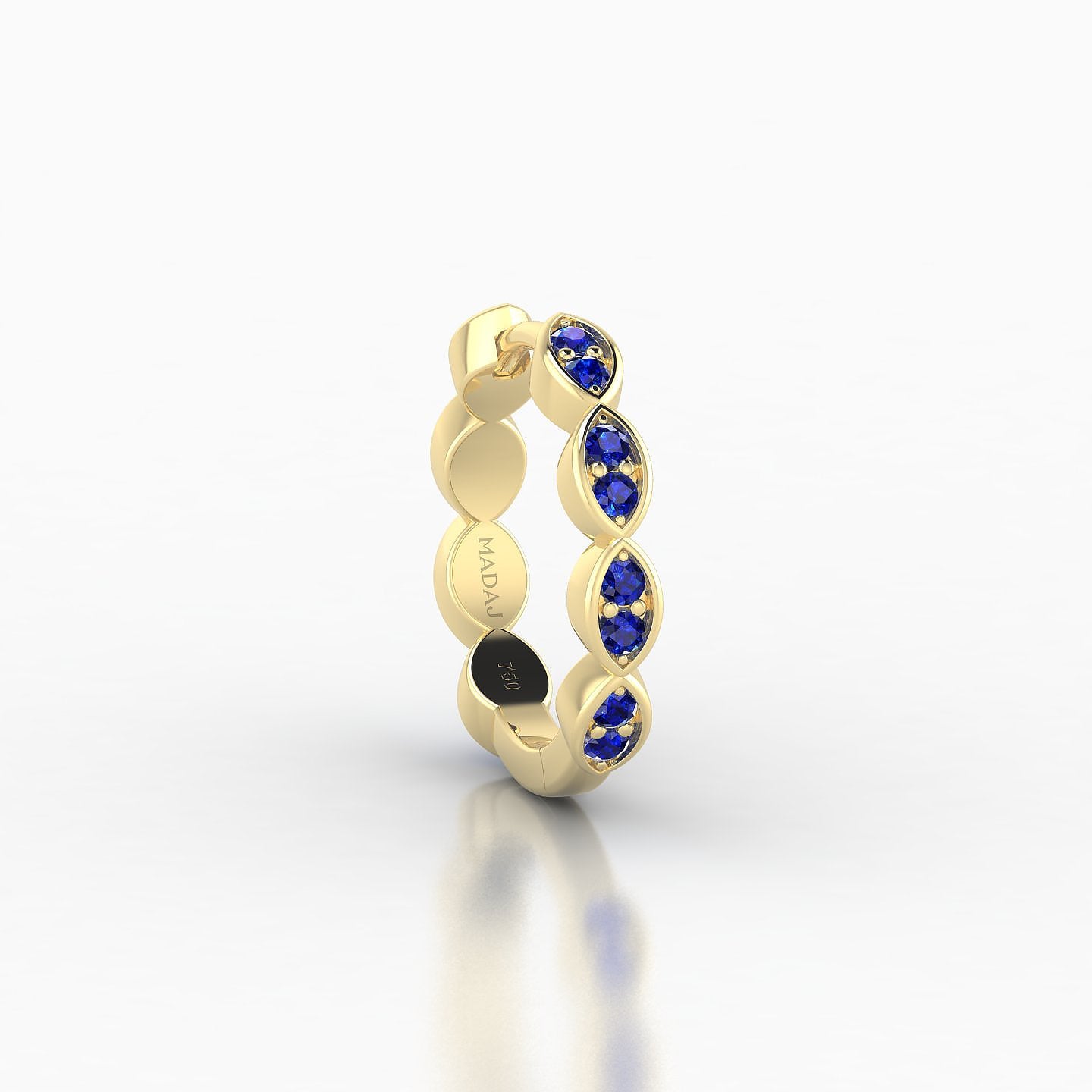 Hathor | 18k Yellow Gold 9.5 mm Sapphire Hoop Piercing