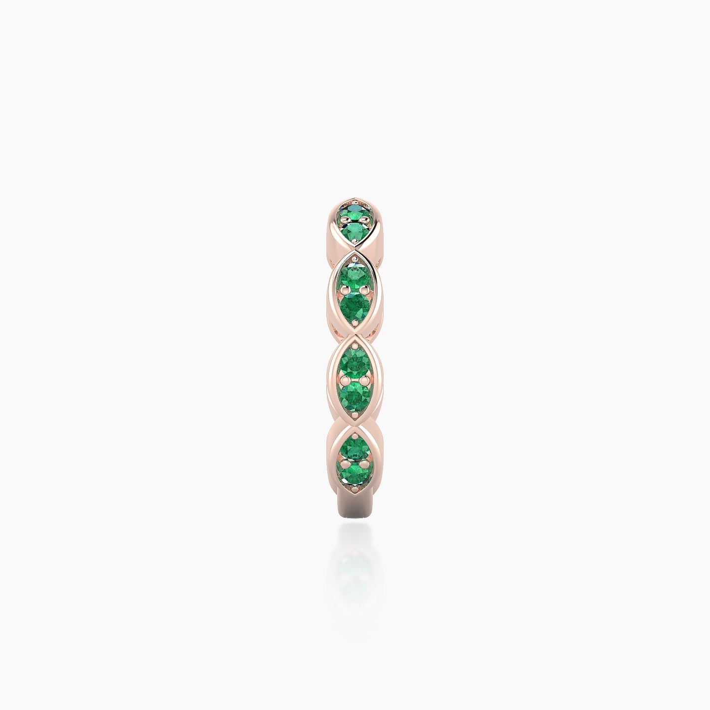 Hathor | 18k Rose Gold 9.5 mm Emerald Hoop Piercing