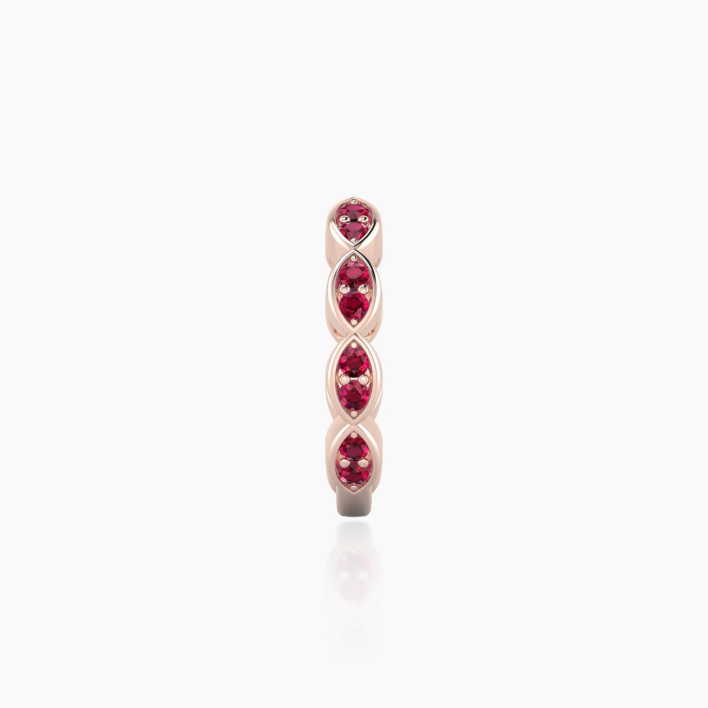 Hathor | 18k Rose Gold 9.5 mm Ruby Hoop Piercing