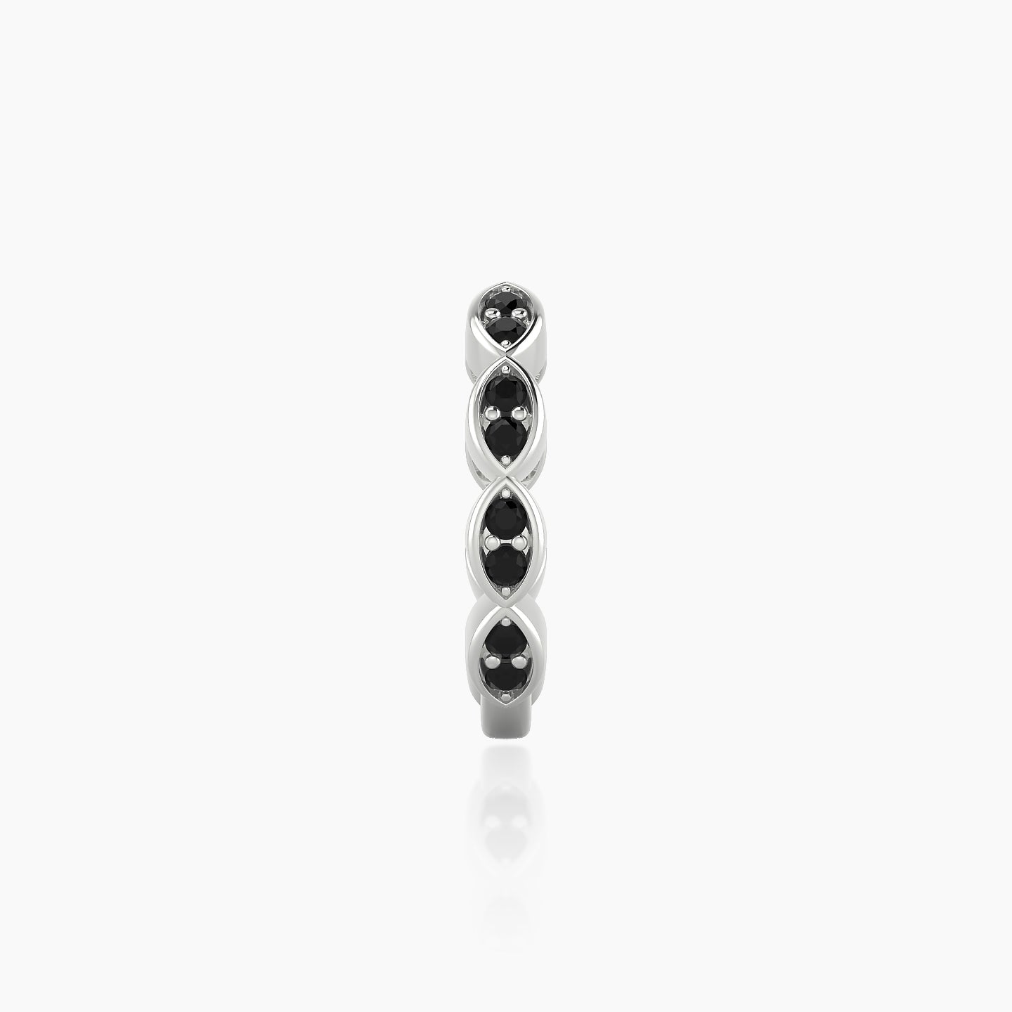 Hathor | 18k White Gold 9.5 mm Black Diamond Hoop Piercing