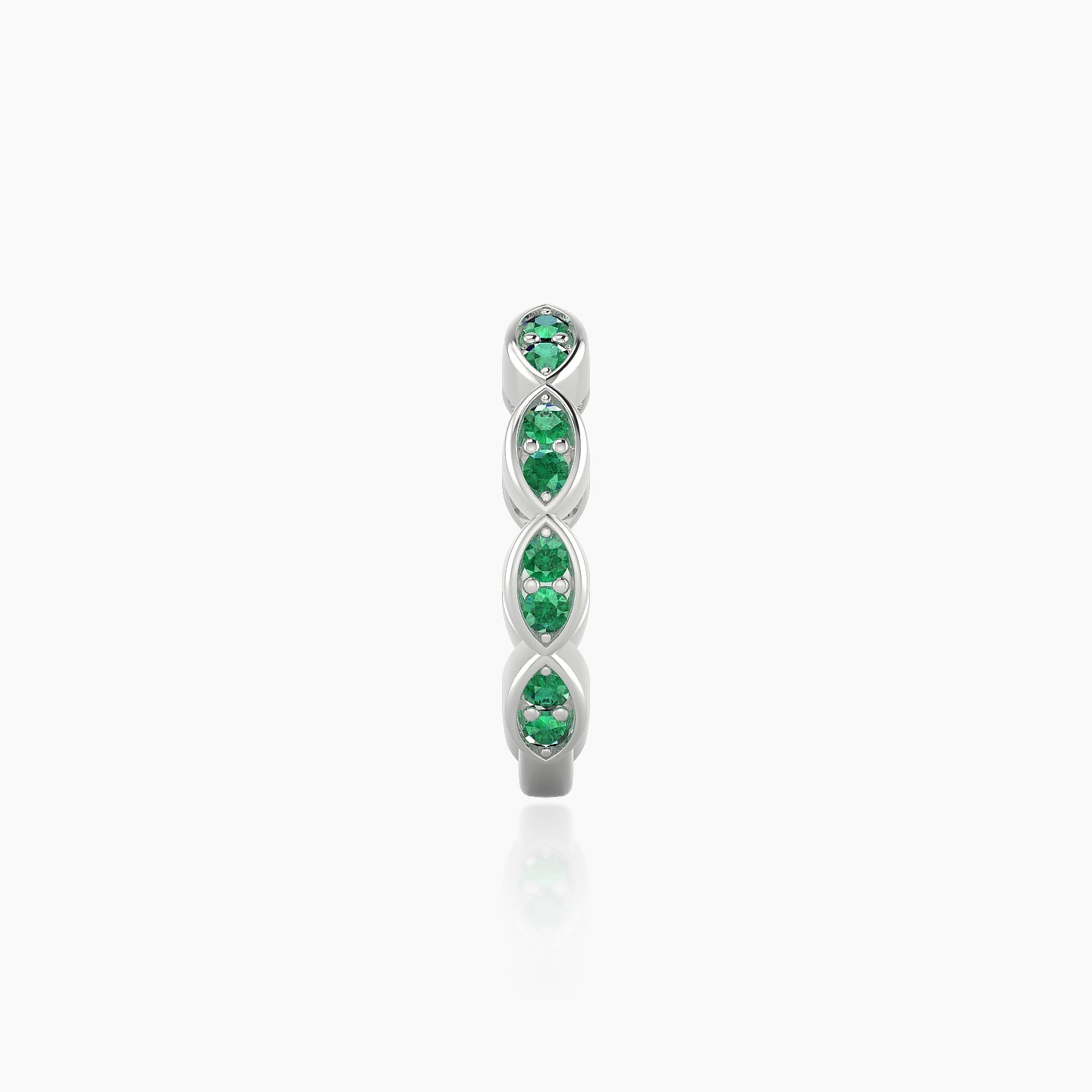 Hathor | 18k White Gold 9.5 mm Emerald Hoop Piercing