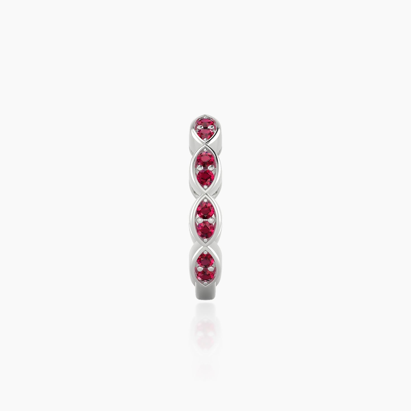 Hathor | 18k White Gold 9.5 mm Ruby Hoop Piercing