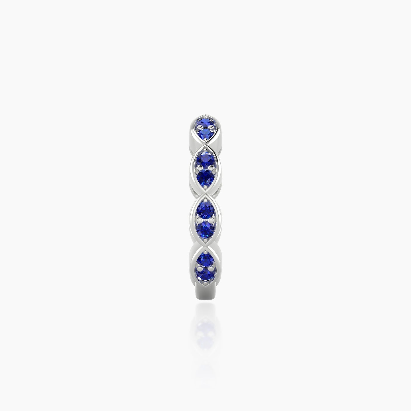 Hathor | 18k White Gold 9.5 mm Sapphire Hoop Piercing