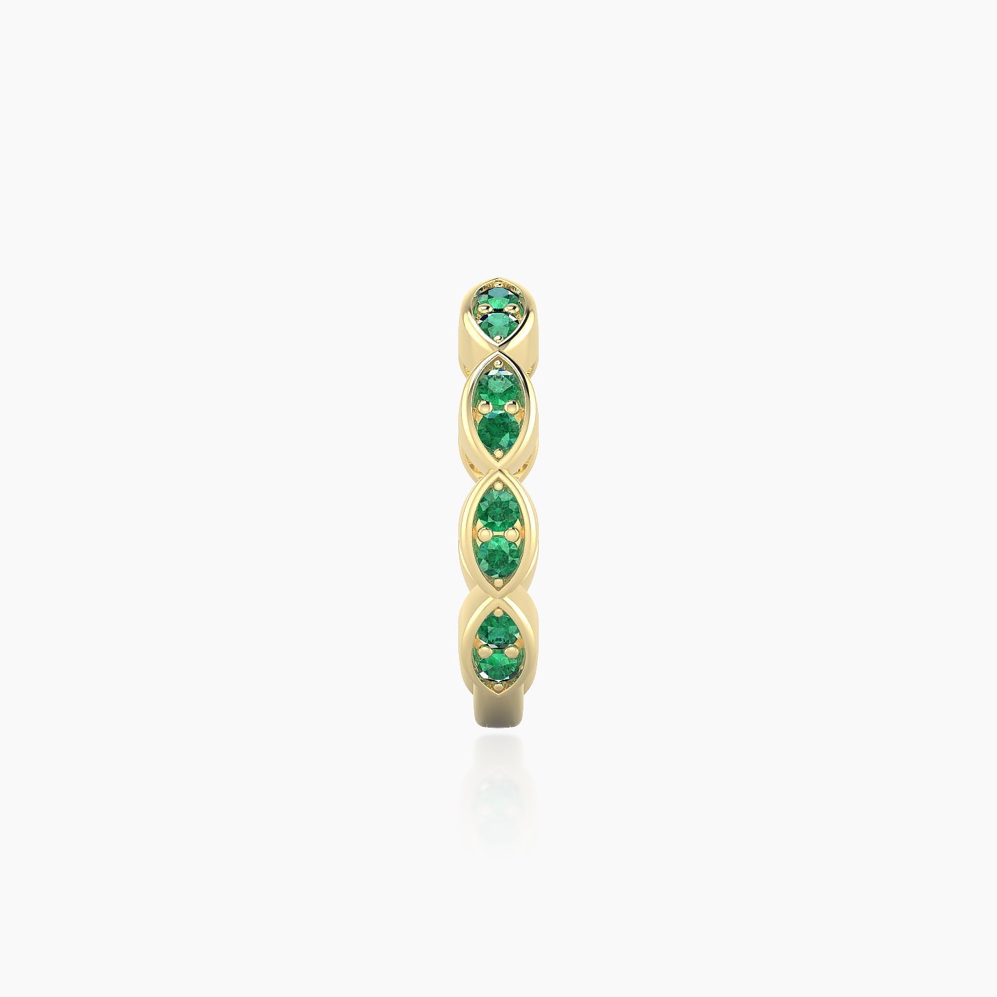 Hathor | 18k Yellow Gold 9.5 mm Emerald Hoop Piercing