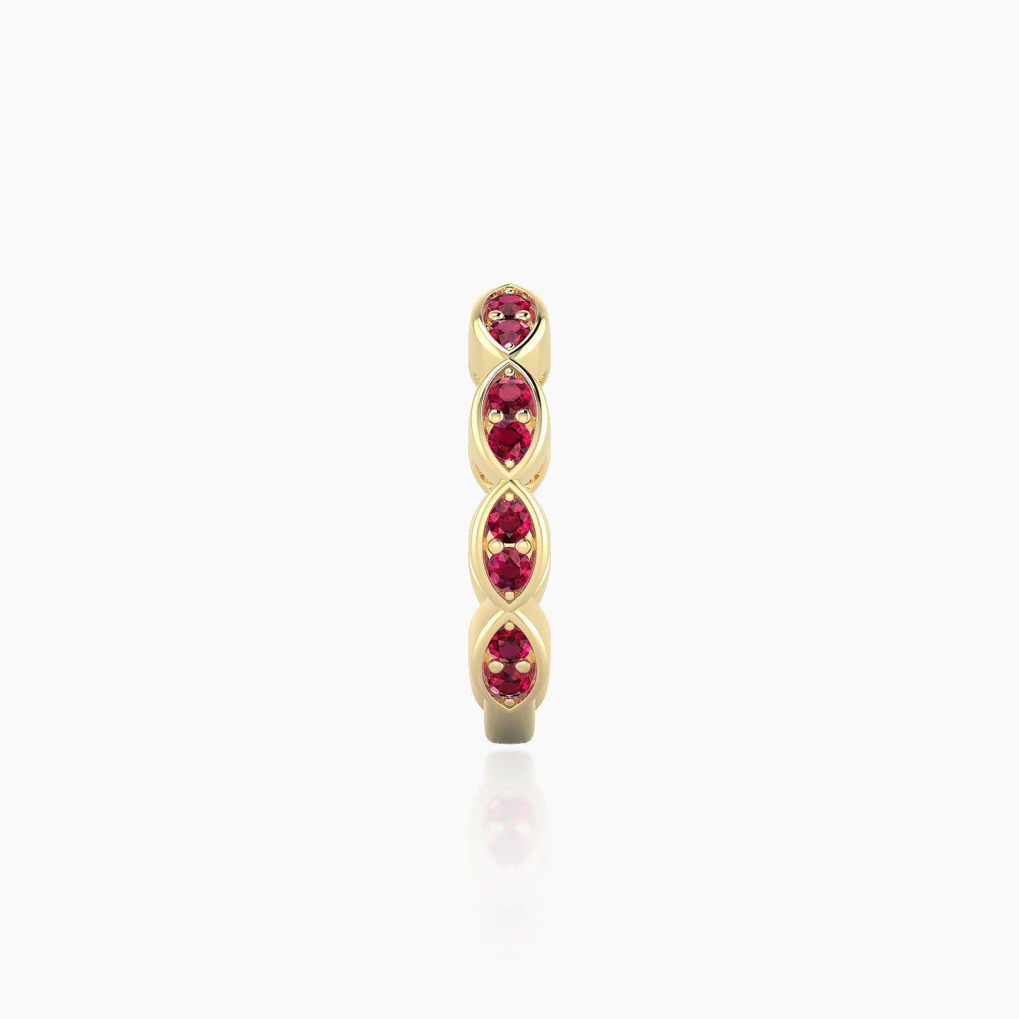 Hathor | 18k Yellow Gold 9.5 mm Ruby Hoop Piercing