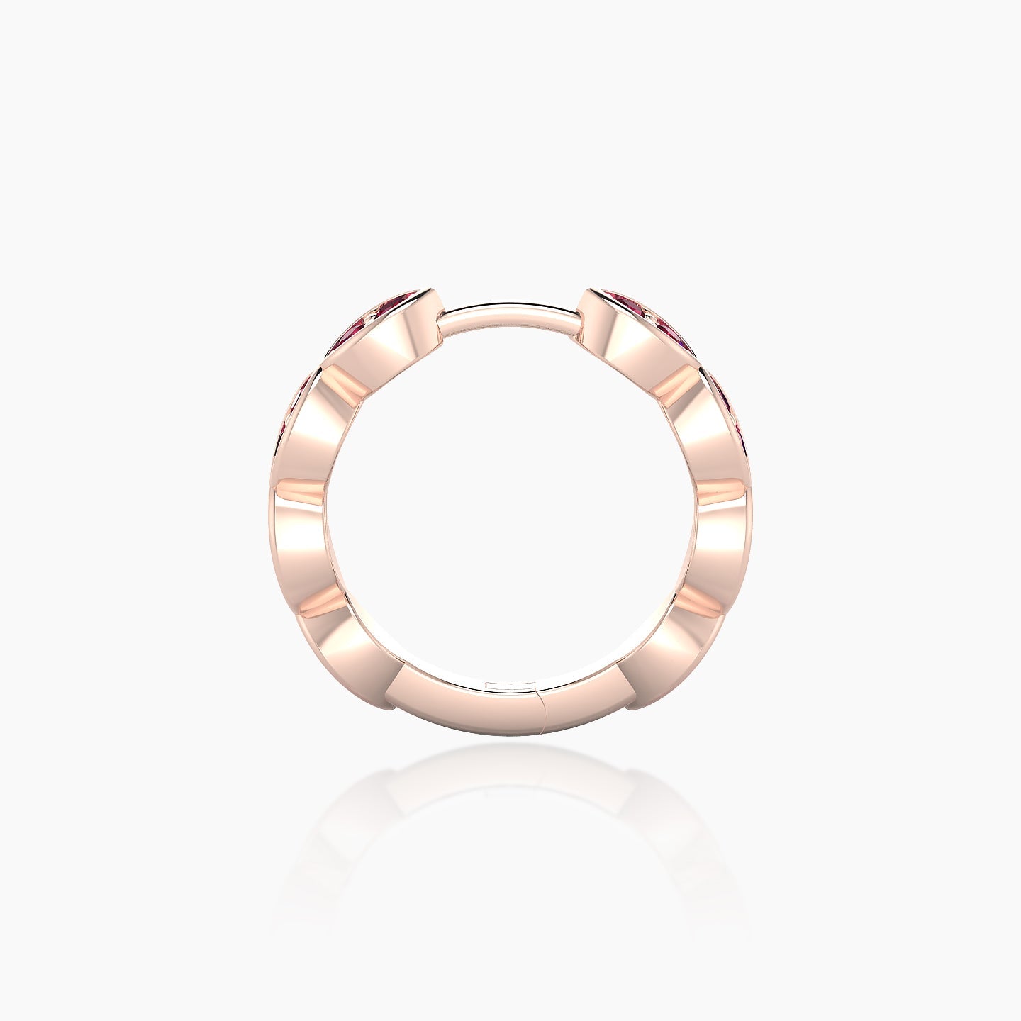 Hathor | 18k Rose Gold 9.5 mm Ruby Hoop Piercing