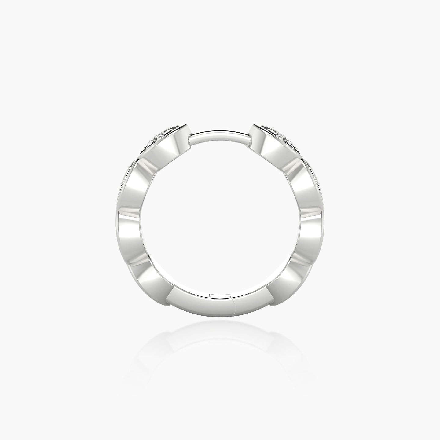 Hathor | 18k White Gold 9.5 mm Black Diamond Hoop Piercing