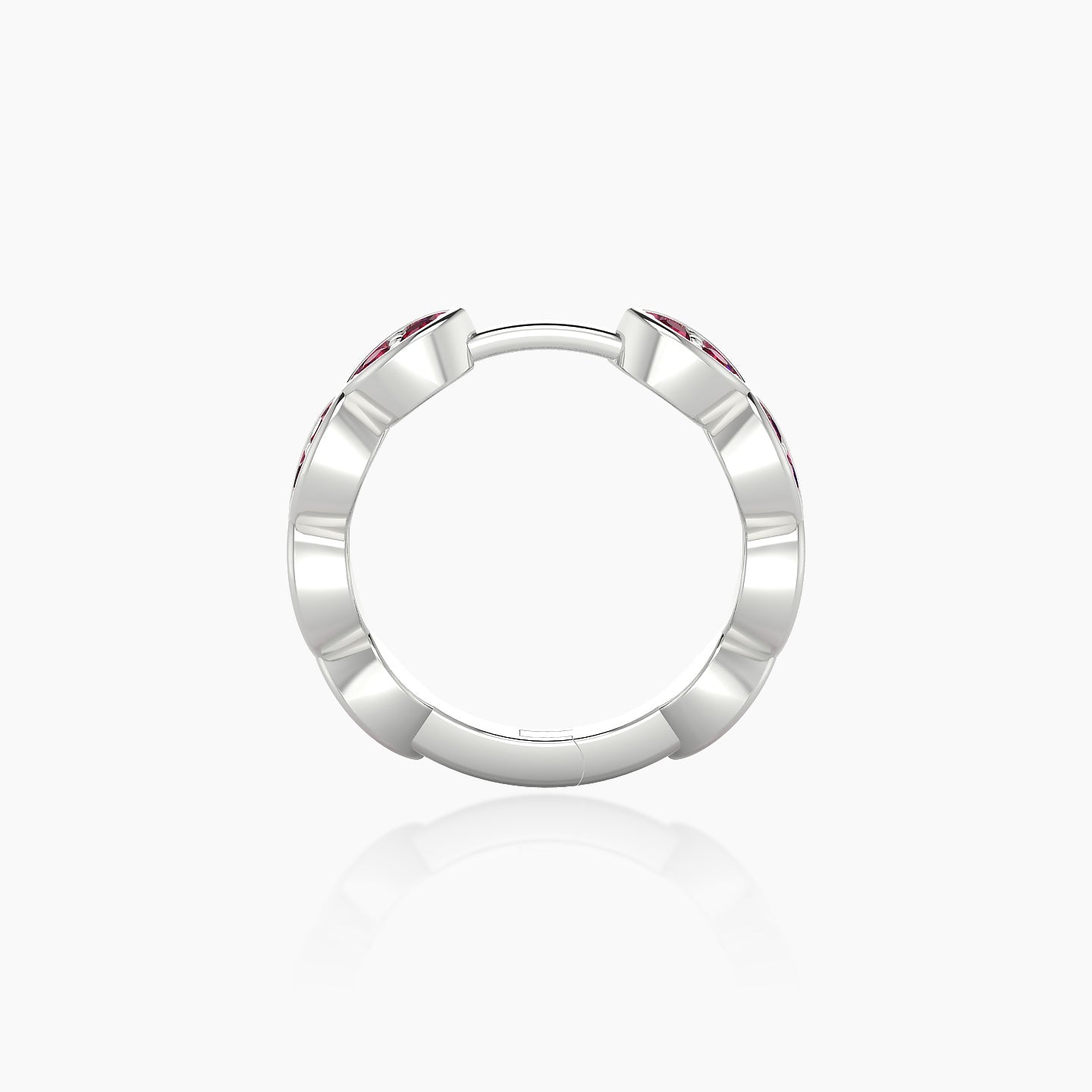 Hathor | 18k White Gold 9.5 mm Ruby Hoop Piercing