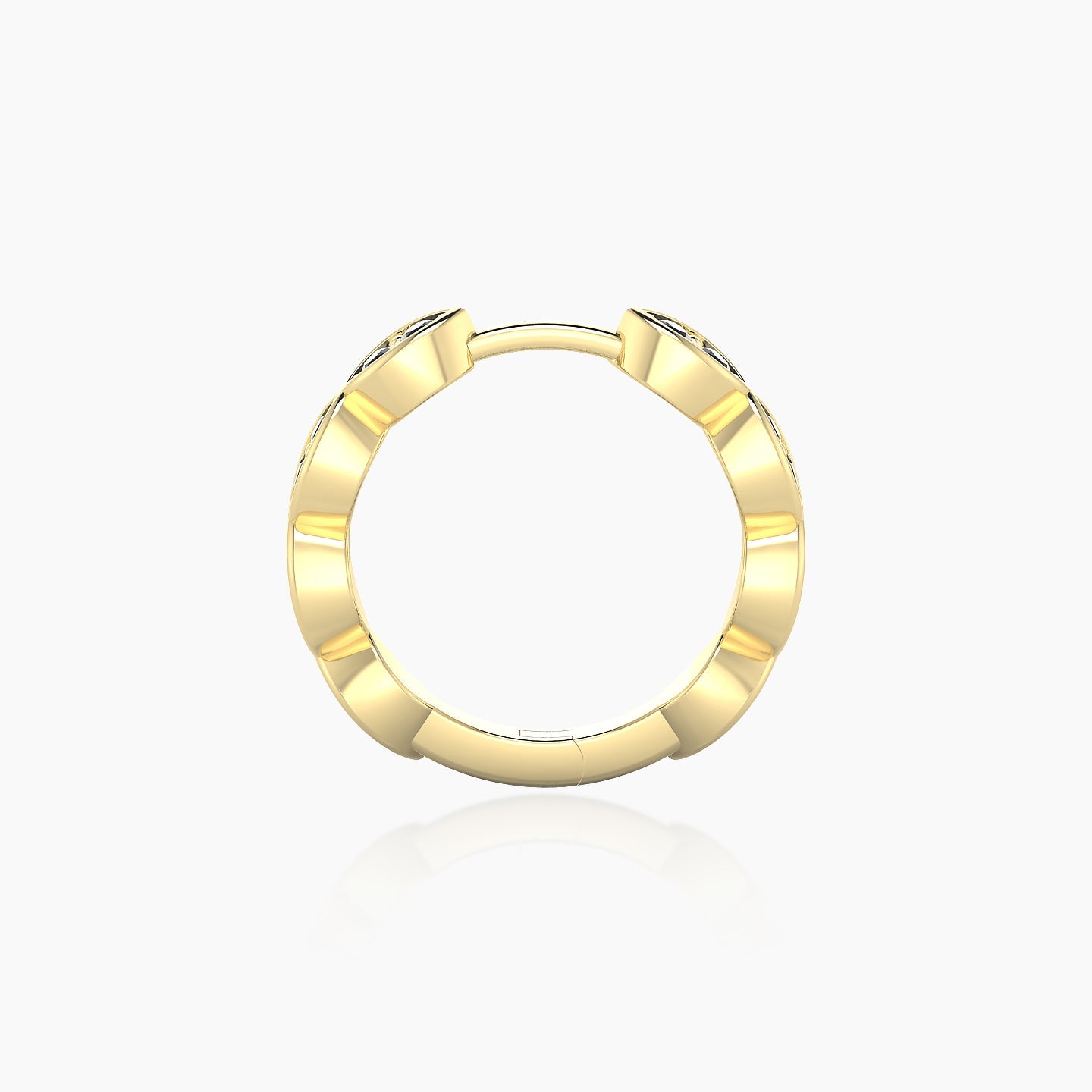 Hathor | 18k Yellow Gold 9.5 mm Black Diamond Hoop Piercing