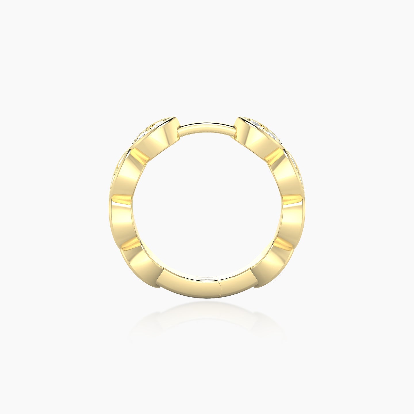 Hathor | 18k Yellow Gold 9.5 mm Diamond Hoop Piercing
