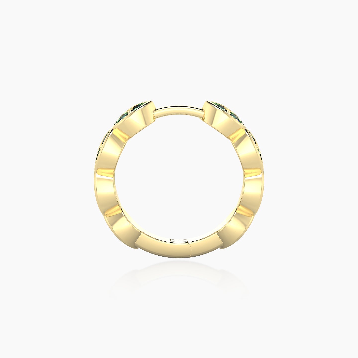 Hathor | 18k Yellow Gold 9.5 mm Emerald Hoop Piercing