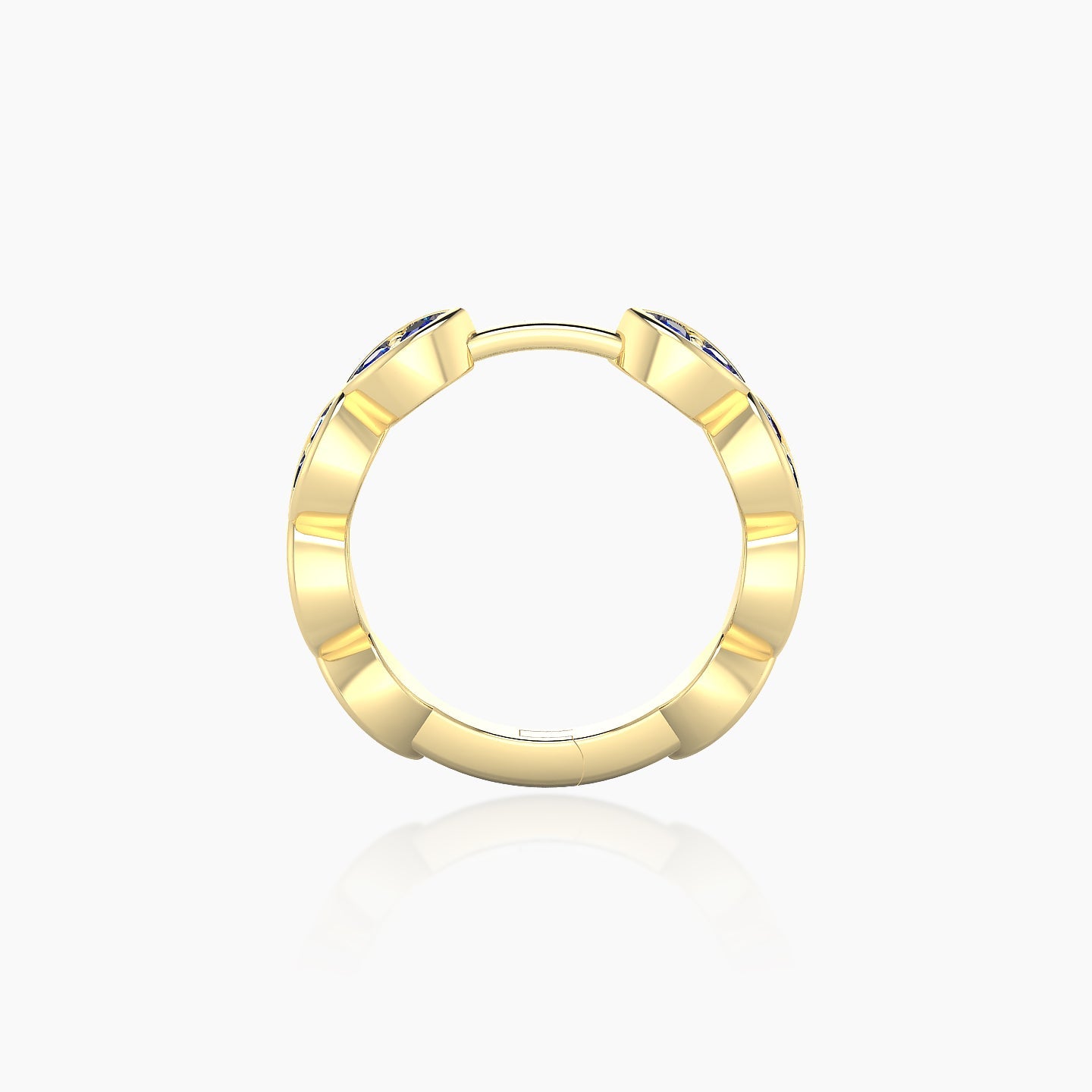 Hathor | 18k Yellow Gold 9.5 mm Sapphire Hoop Piercing