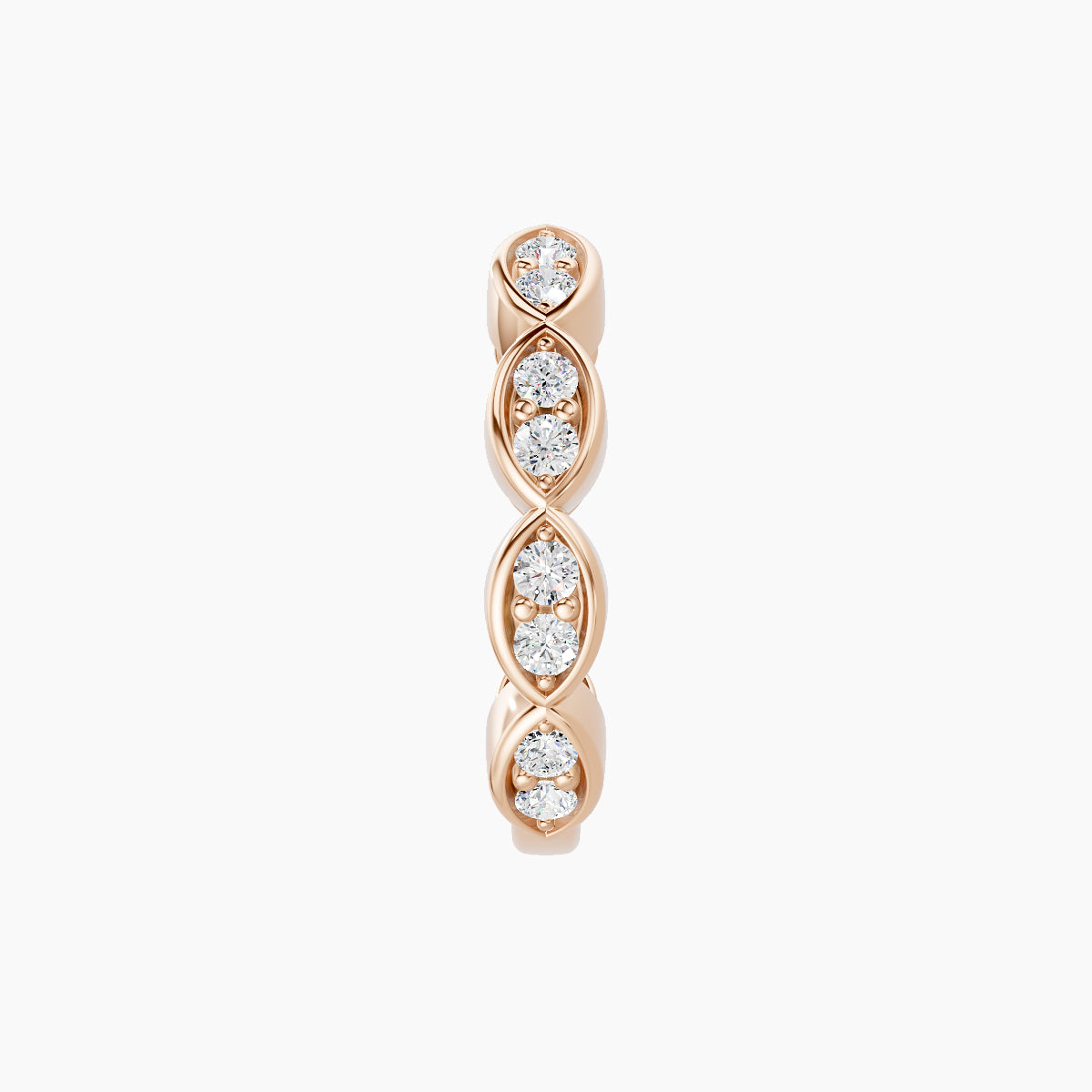 Hathor | 18k Rose Gold 9.5 mm Diamond Nose Ring Piercing