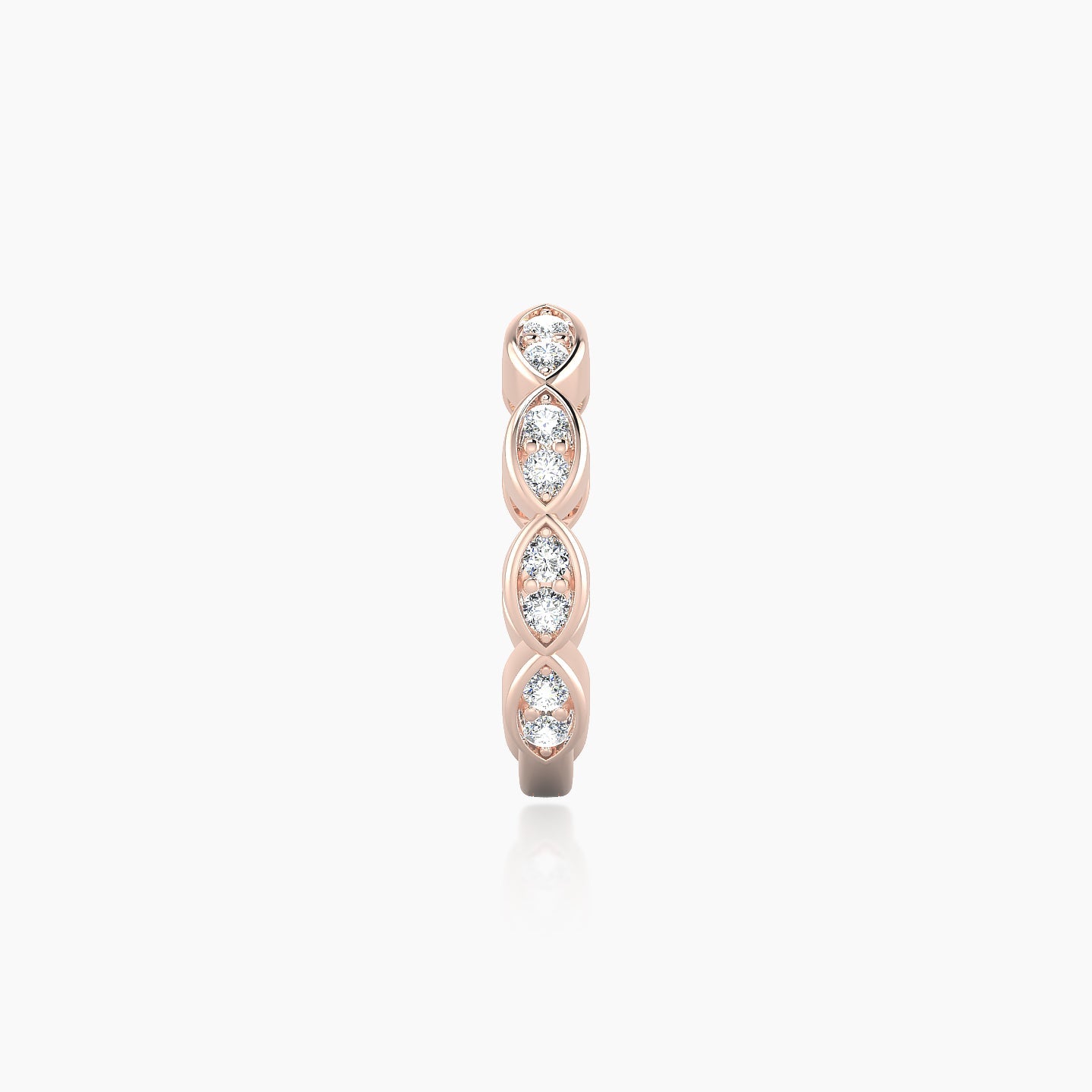 Hathor | 18k Rose Gold 9.5 mm Diamond Nose Ring Piercing
