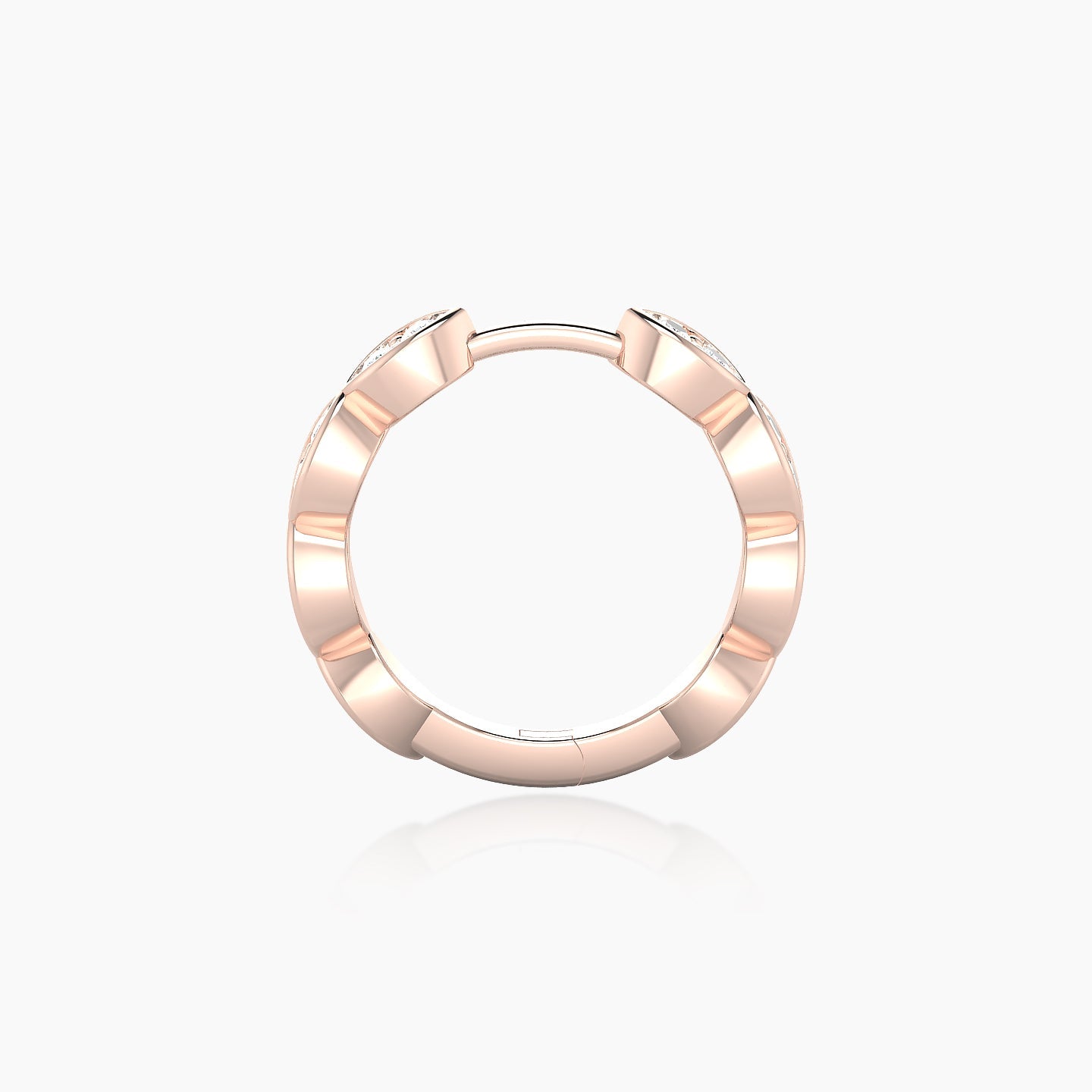 Hathor | 18k Rose Gold 9.5 mm Diamond Nose Ring Piercing