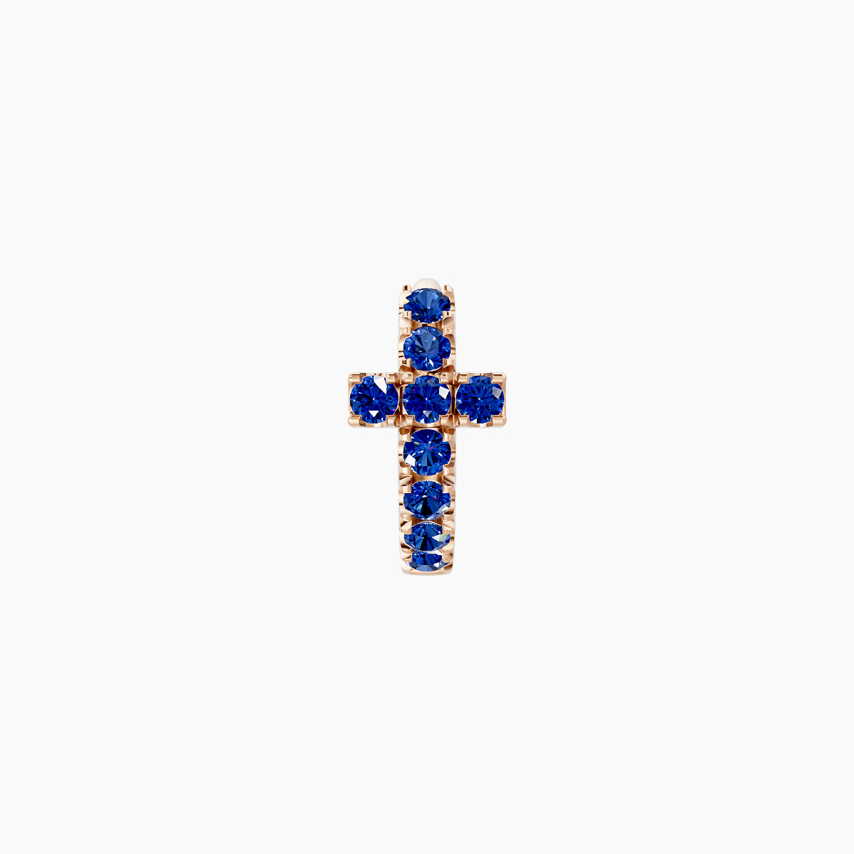 Hecate | 18k Rose Gold 5 mm Cross Sapphire Hoop Piercing