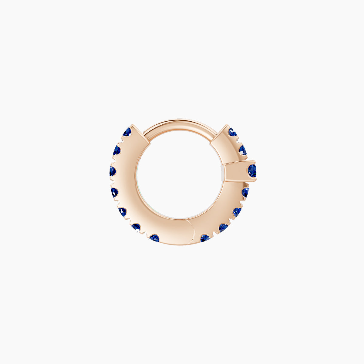 Hecate | 18k Rose Gold 5 mm Cross Sapphire Hoop Piercing